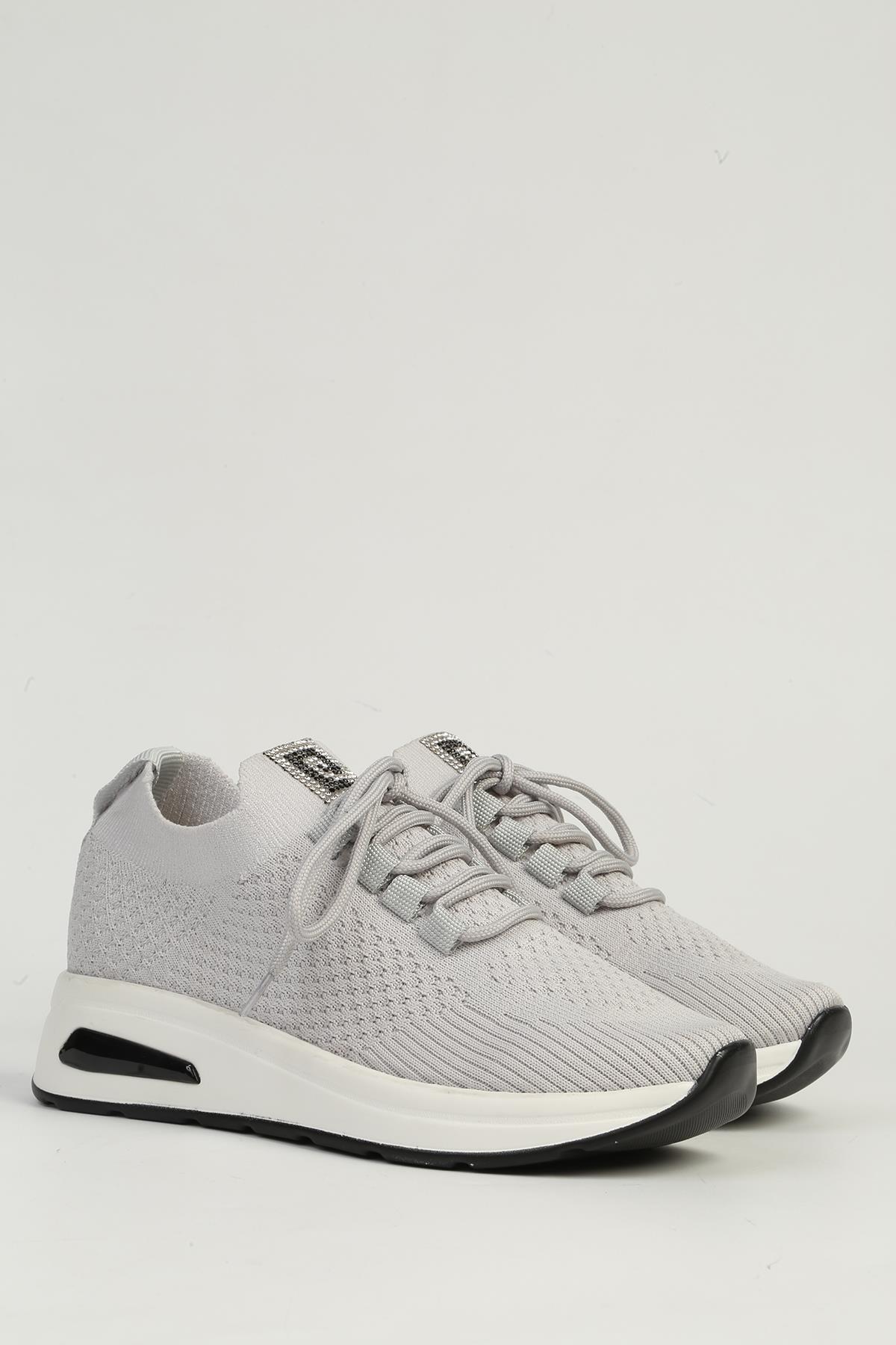 Gri Kadın Spor Ayakkabı PC-54778 - Görsel 3