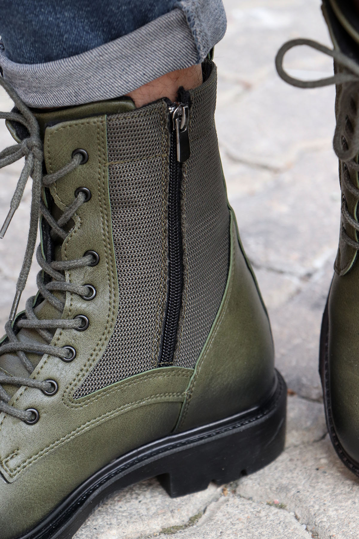 C756 Sıcak Astarlı Fermuarlı Erkek Bot Postal 2 Renk - Görsel 8