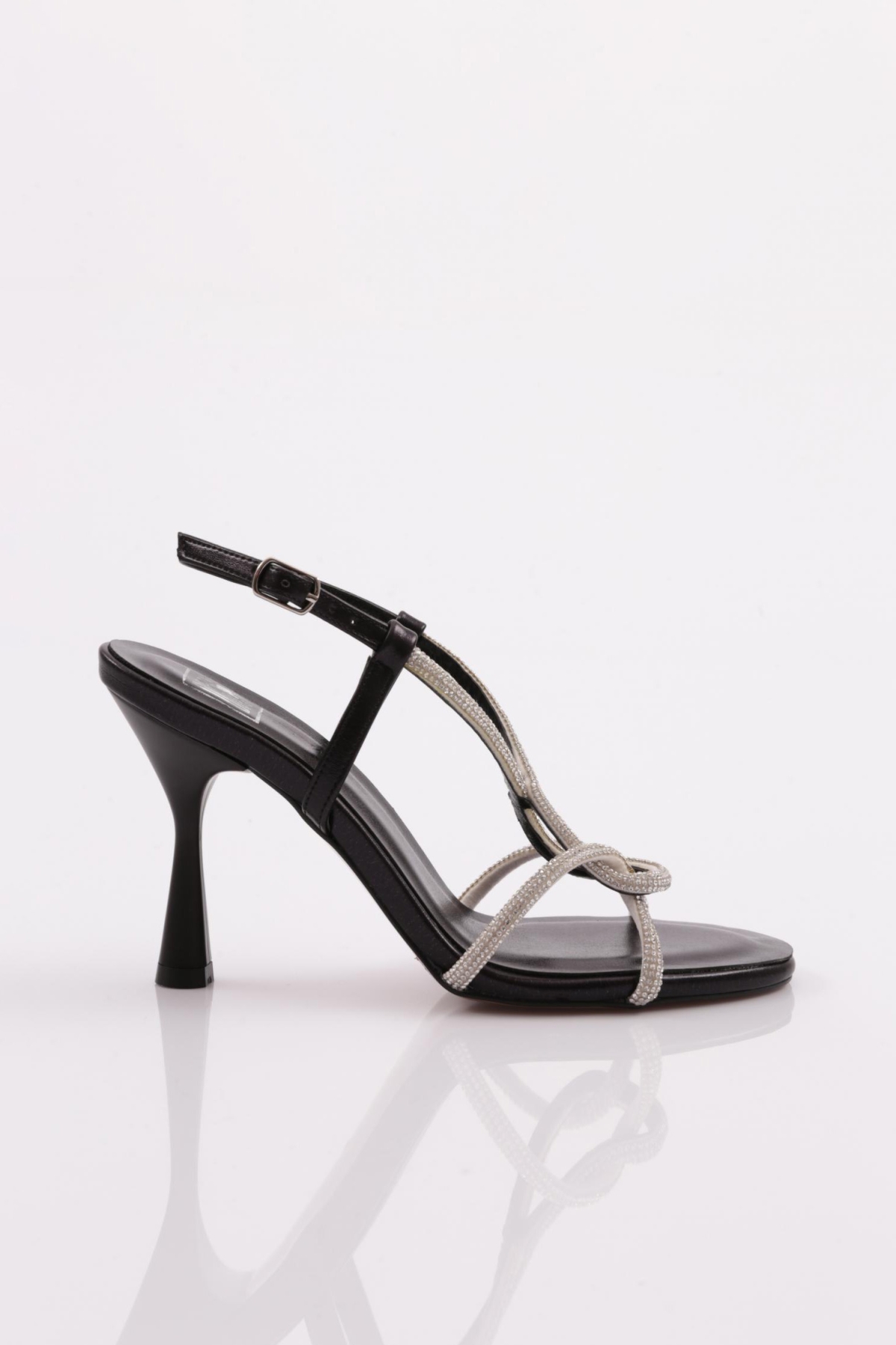 4614 Kadin Taş İpli Topuklu Ayakkabi - Görsel 2