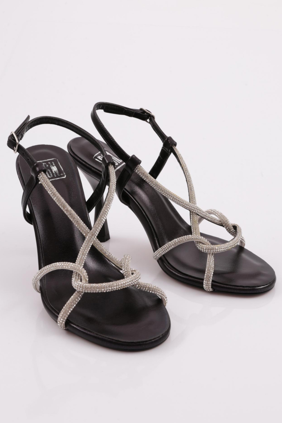4614 Kadin Taş İpli Topuklu Ayakkabi - Görsel 3