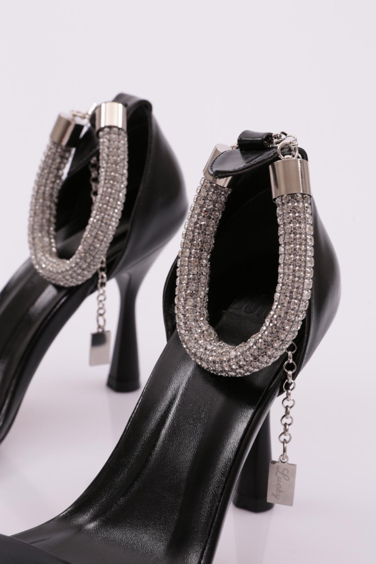 4607 Kadin Tek Şeritli Bilekten Bağlamali Topuklu Ayakkabi - Görsel 5