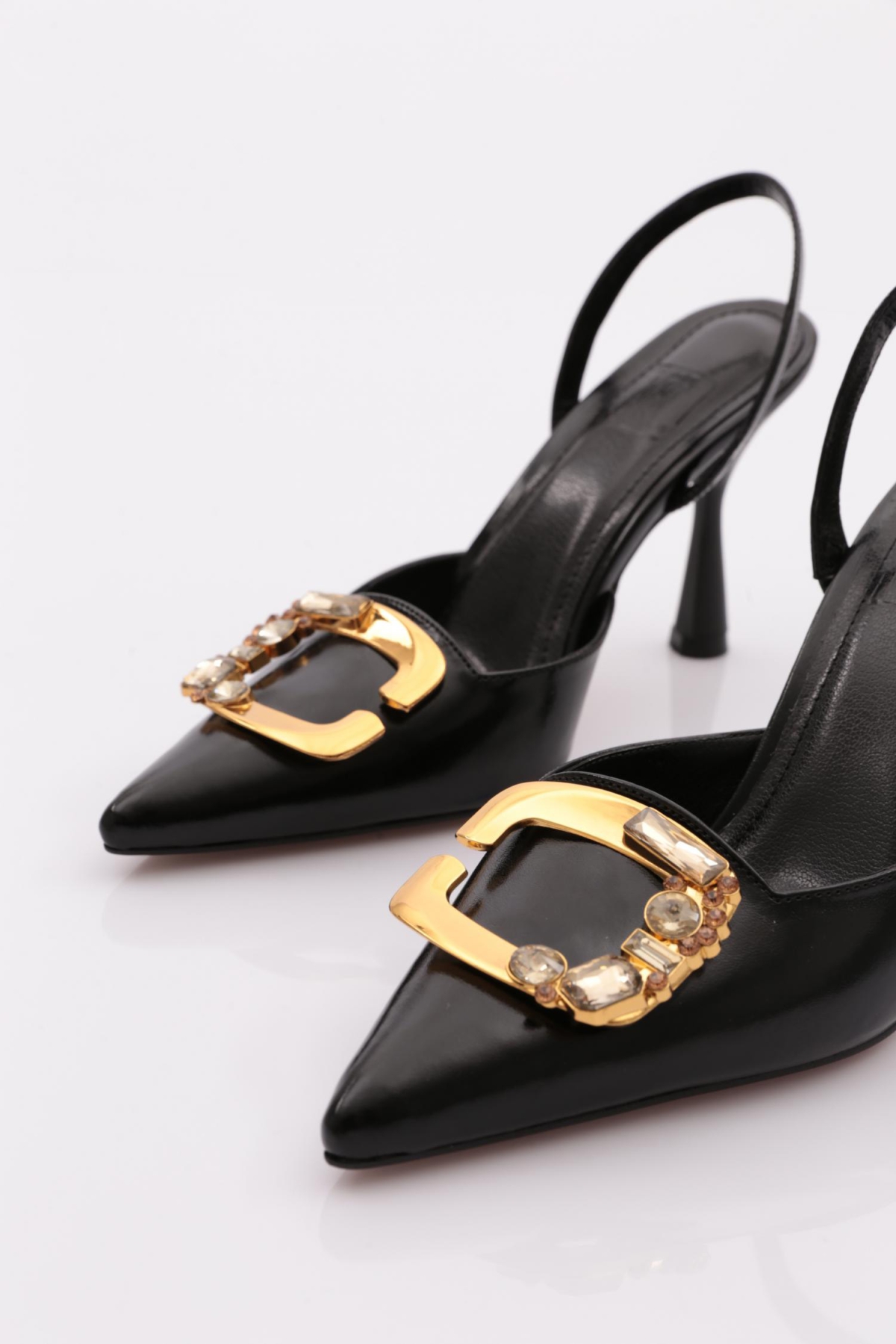 5002 Kadin C Tokali Arkasi Açik Topuklu Ayakkabi - Görsel 5