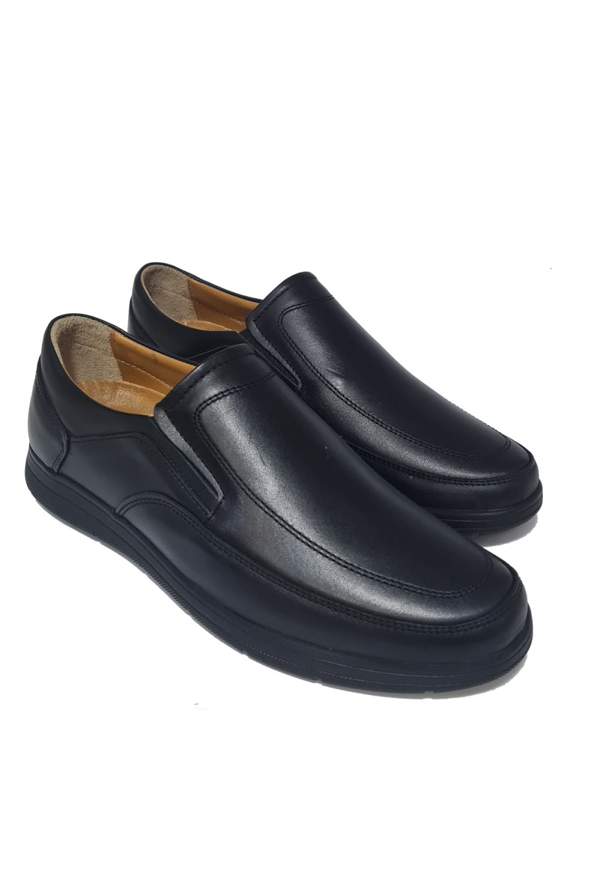 Bağcıksız Hakiki Deri Dikişli Model Erkek Günlük Konfor Ayakkabı AY-970-Y - Görsel 4