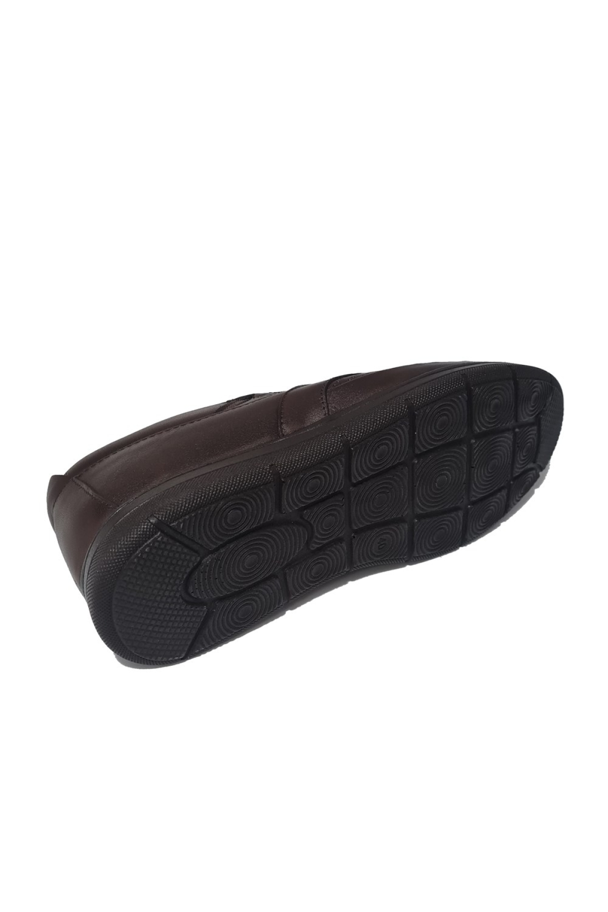 Bağcıksız Orta Kısım Nokta Baskılı Hakiki Deri Erkek Konfor Ayakkabı AY-310-Y - Görsel 5