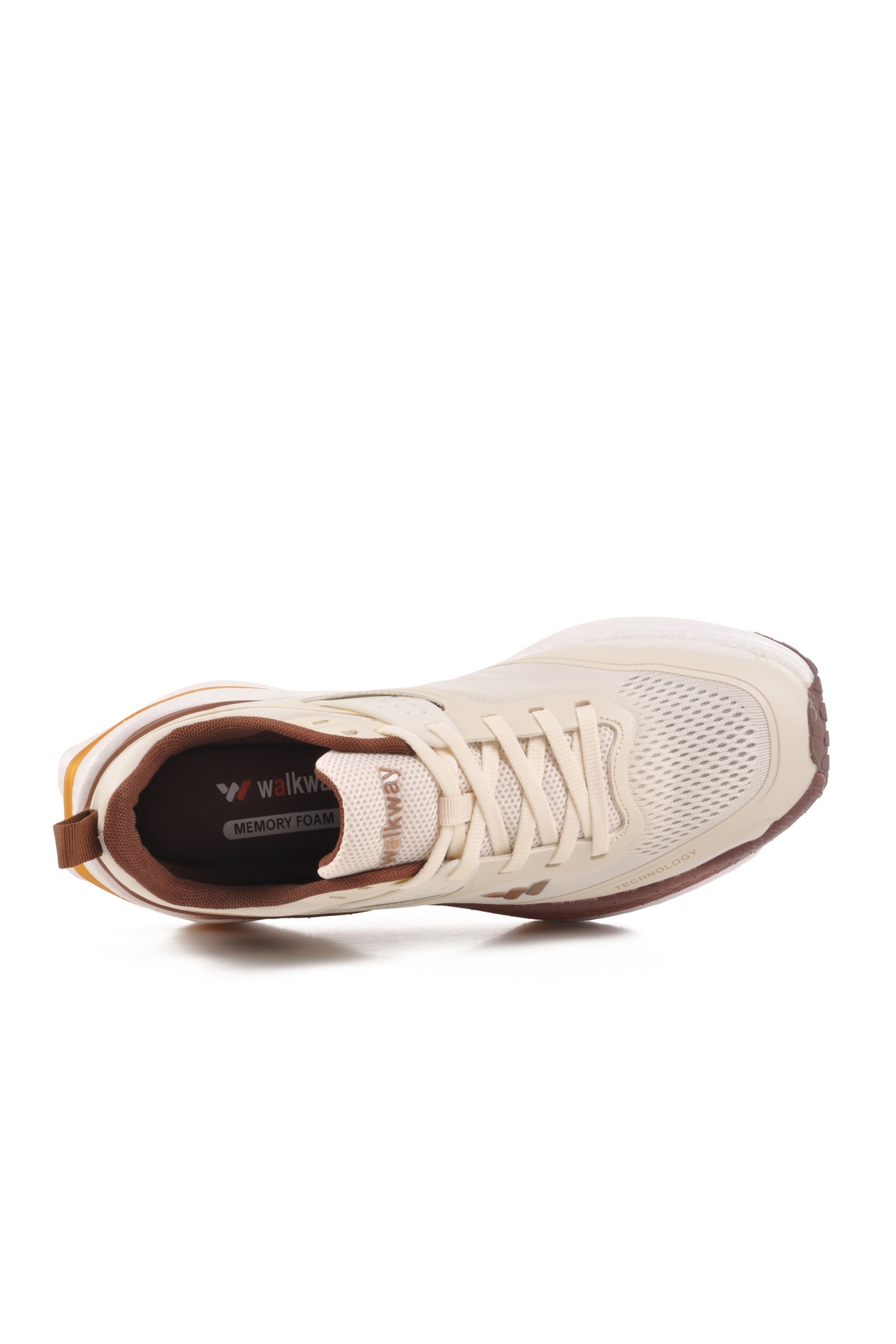 Bej Fileli Hafif Esnek Memory Foam Erkek Spor Ayakkabı Tirispol M - Görsel 5