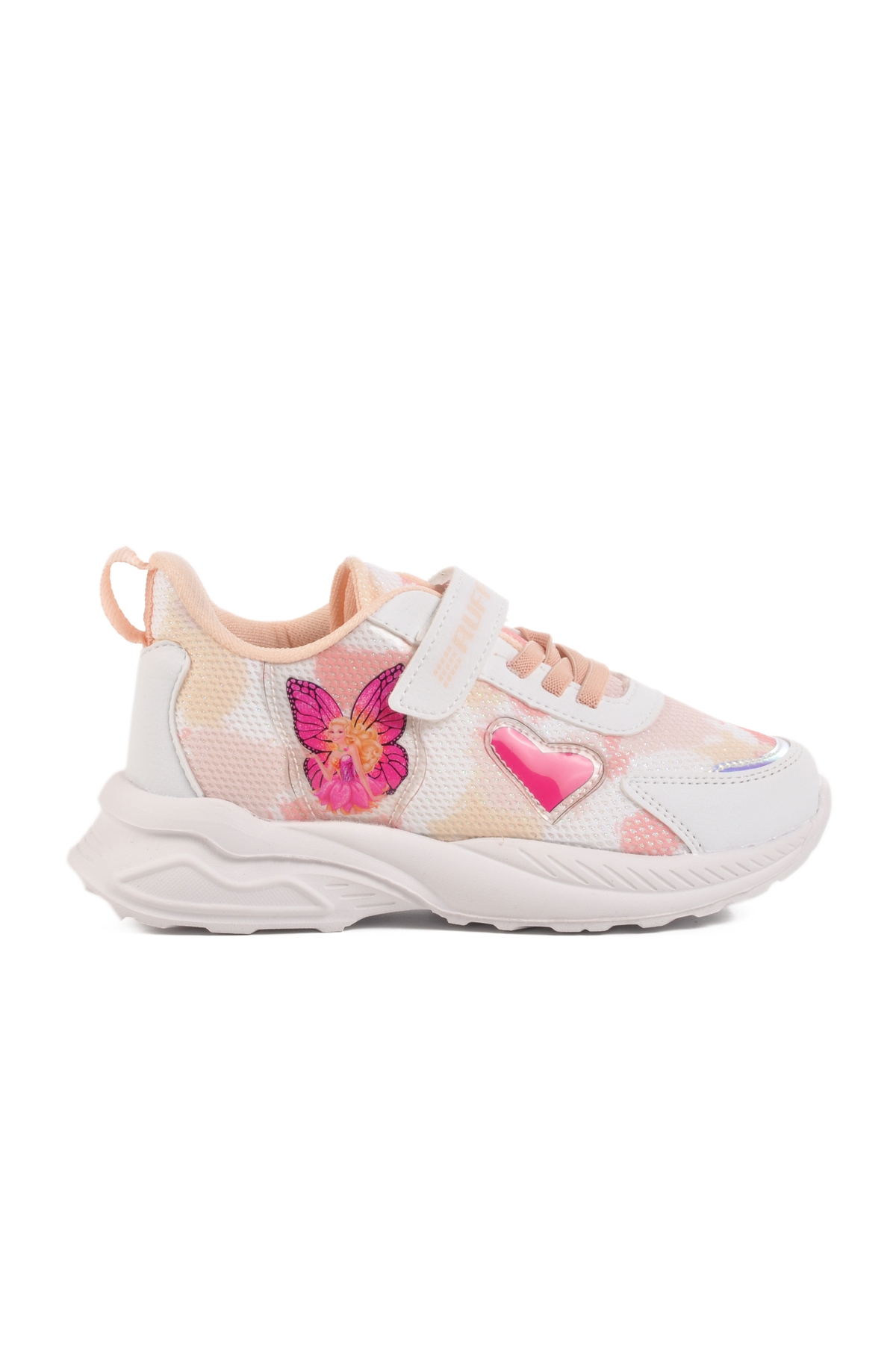 Beyaz Pudra Cırtlı Fileli Kız Çocuk Spor Ayakkabı Ruffon F - Görsel 2
