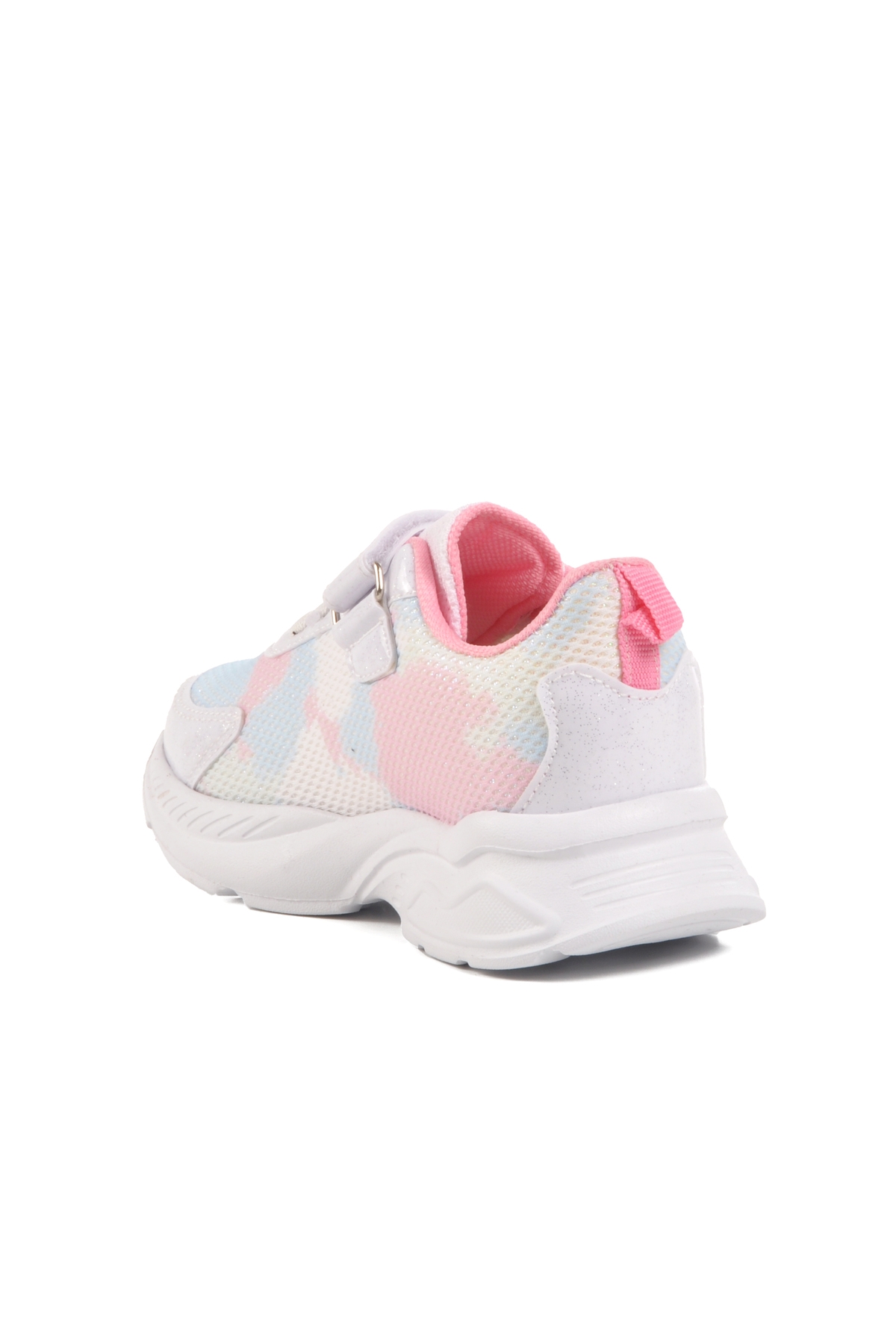 Beyaz Pembe Fileli Cırtlı Kız Çocuk Spor Ayakkabı Ruffon P - Görsel 5