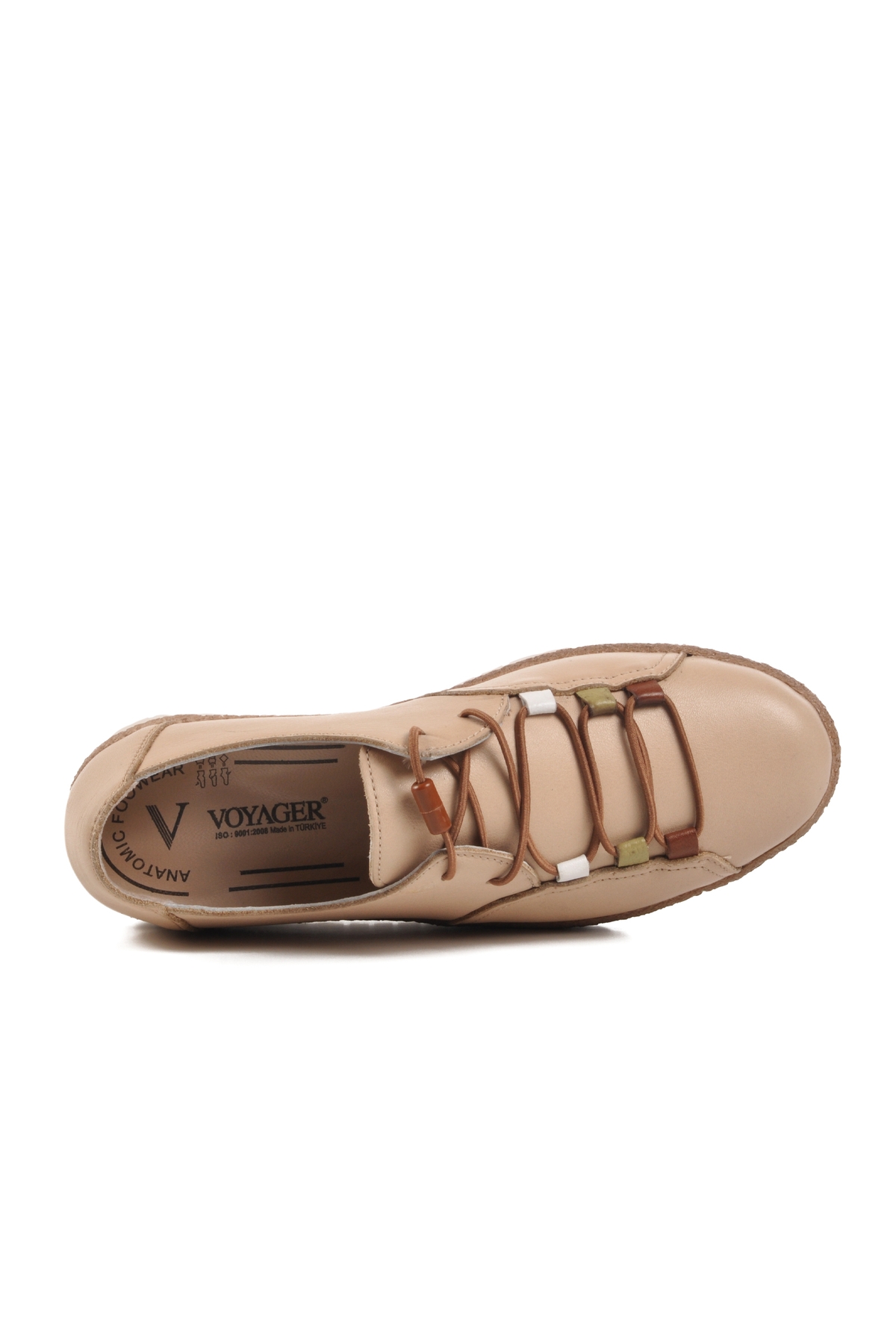 Bej Hakiki Deri Anatomik Kadın Casual Ayakkabı Z132 Z - Görsel 5