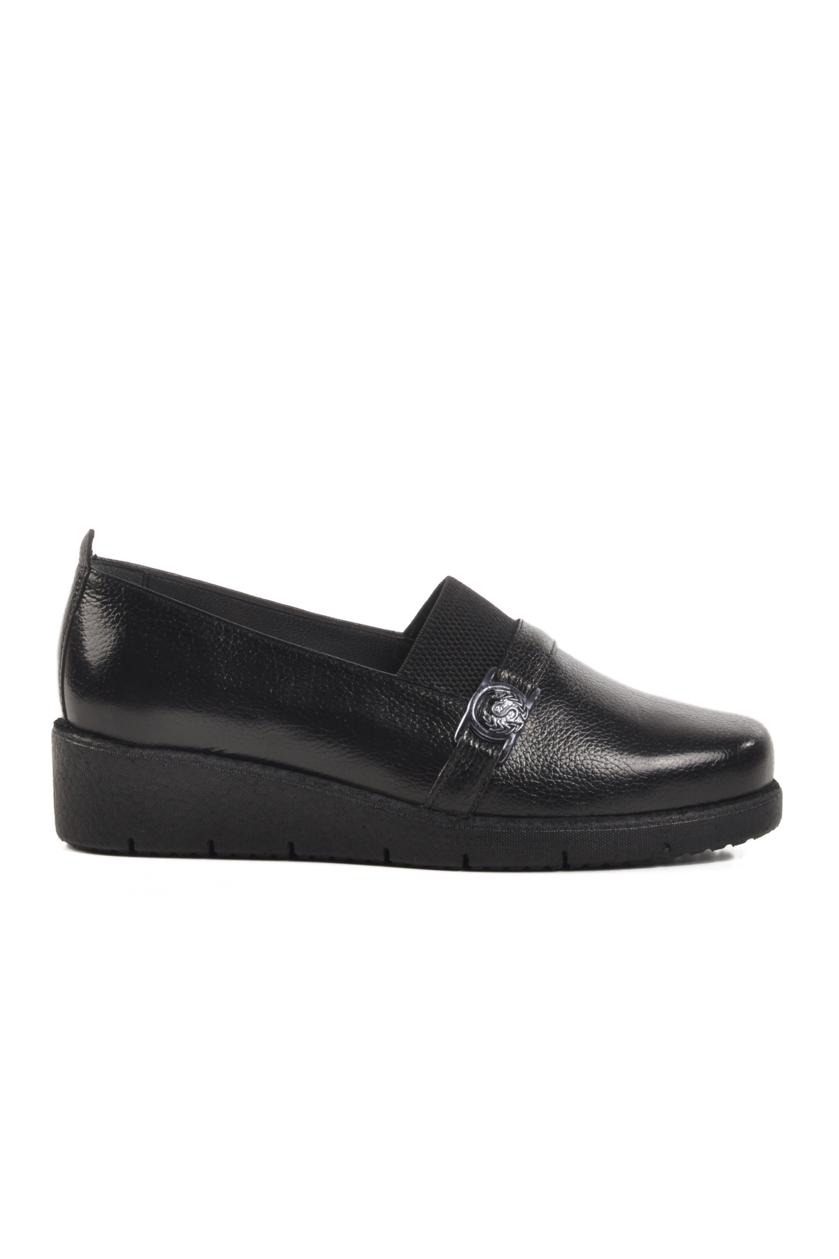 Siyah Hakiki Deri Kadın Casual Ayakkabı BB0114 Z - Görsel 2