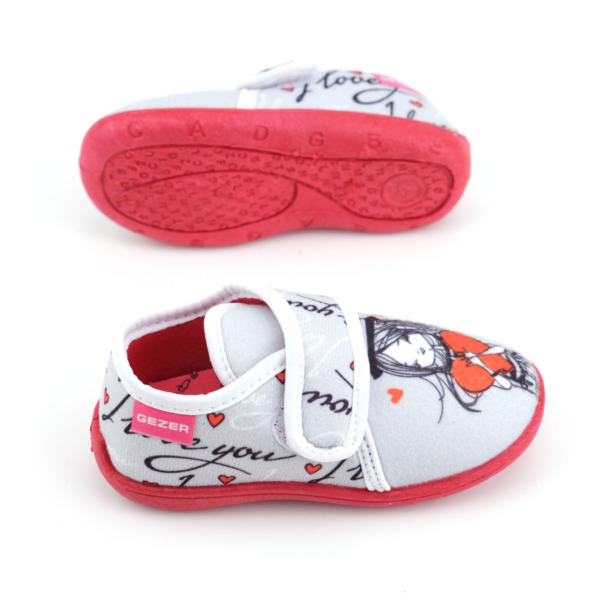 Kışlık Kız Çocuk Cırt Cırtlı Ayarlanabilir Rahat Taban Panduf Ev Kreş Ayakkabı - Görsel 3