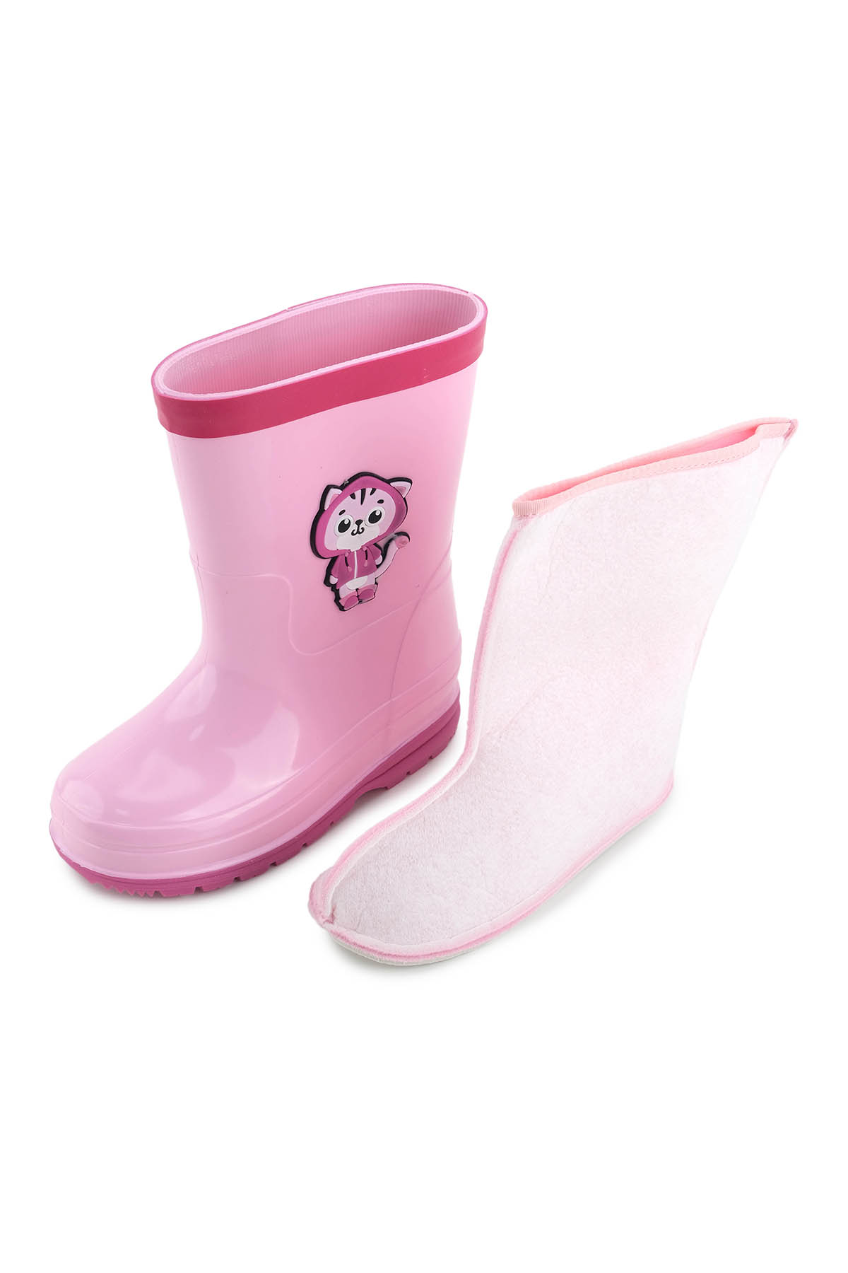 Kız Çocuk Kışlık İçinde Çıkarılabilir Ek Çoraplı Su Geçirmez Yağmur Bot Çizme - Görsel 6