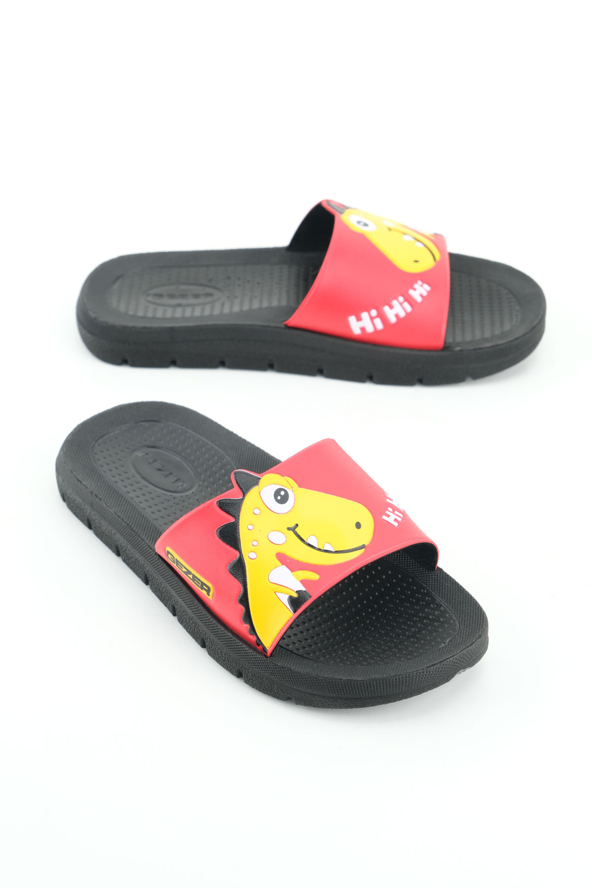 Gezer Gezer Kirmizi Erkek Çocuk Yazlık PU Islak Zemine Uygun Ev Banyo Bahçe Havuz Terlik Sandalet & Terlik | Flo Kirmizi - 2. görsel