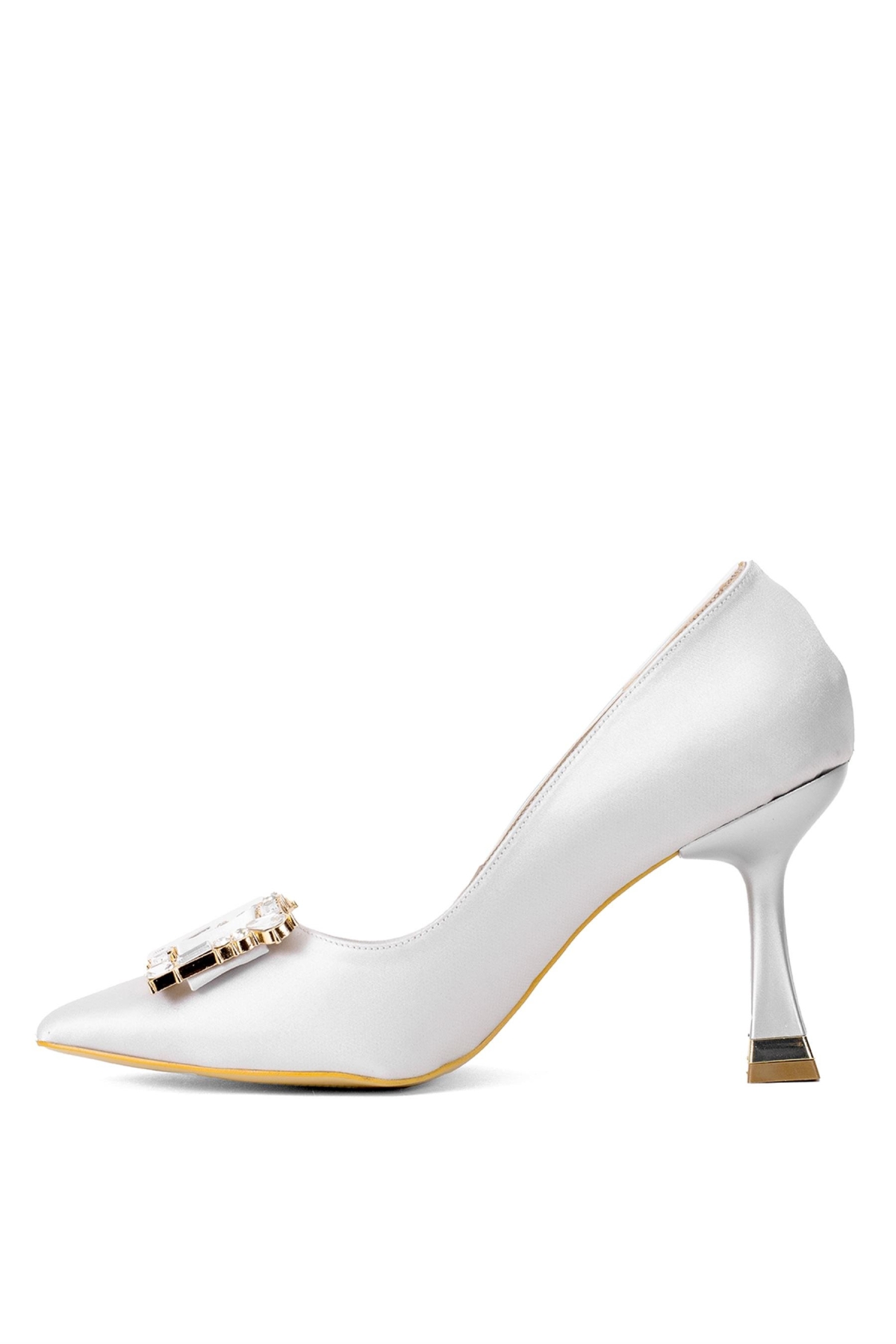 Elit Brk326S Kadın Tokalı Klasik Topuklu Ayakkabı Gri - Görsel 4