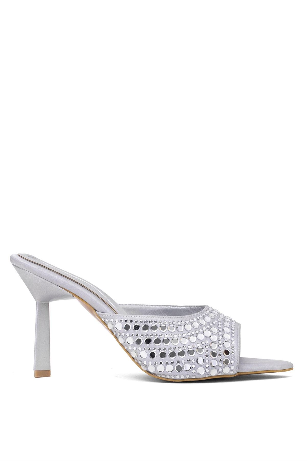 Elit PM161 K8011S Kadın Topuklu Terlik Gümüş - Görsel 2