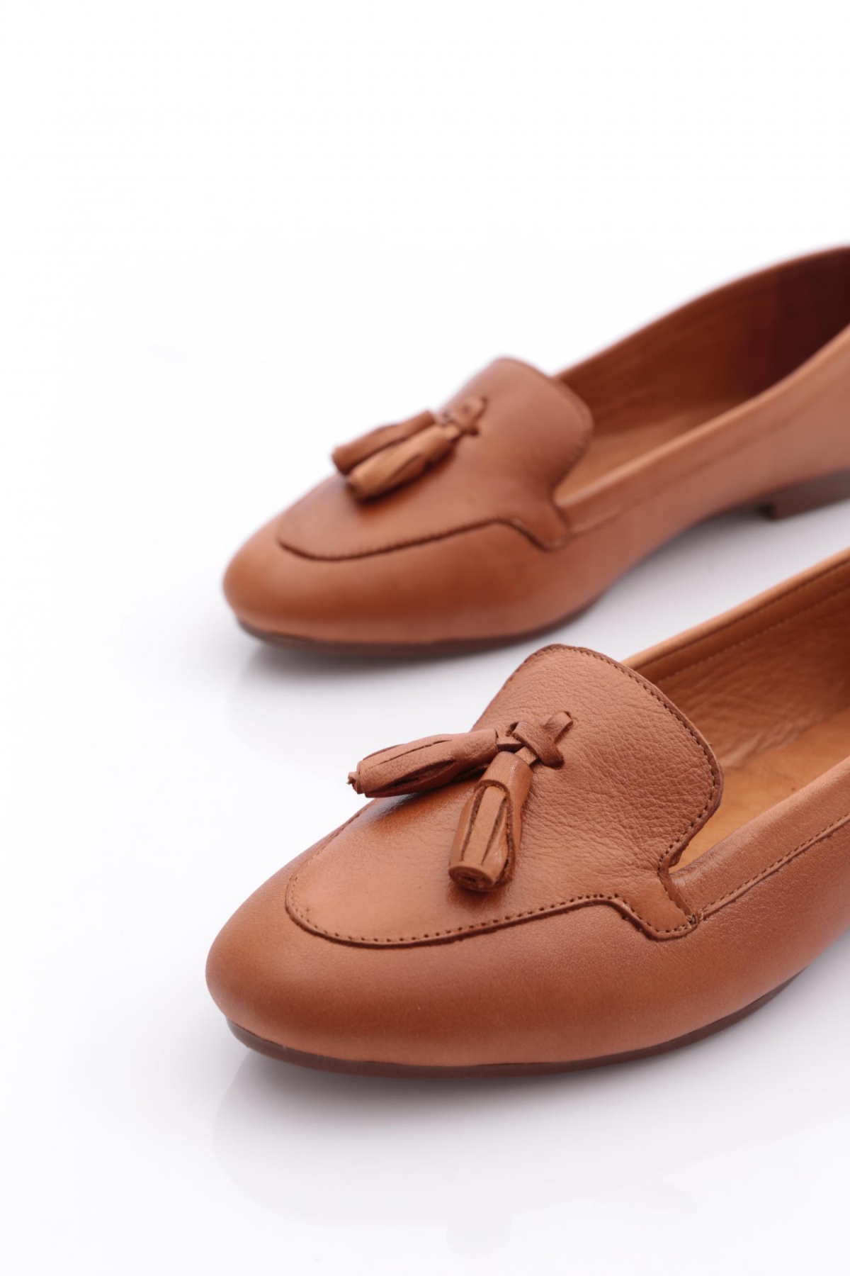 Dgn Dgn Taba 104 Kadin Püskül Aksesuarli Zenne Loafer Babet | Flo Taba - 5. görsel