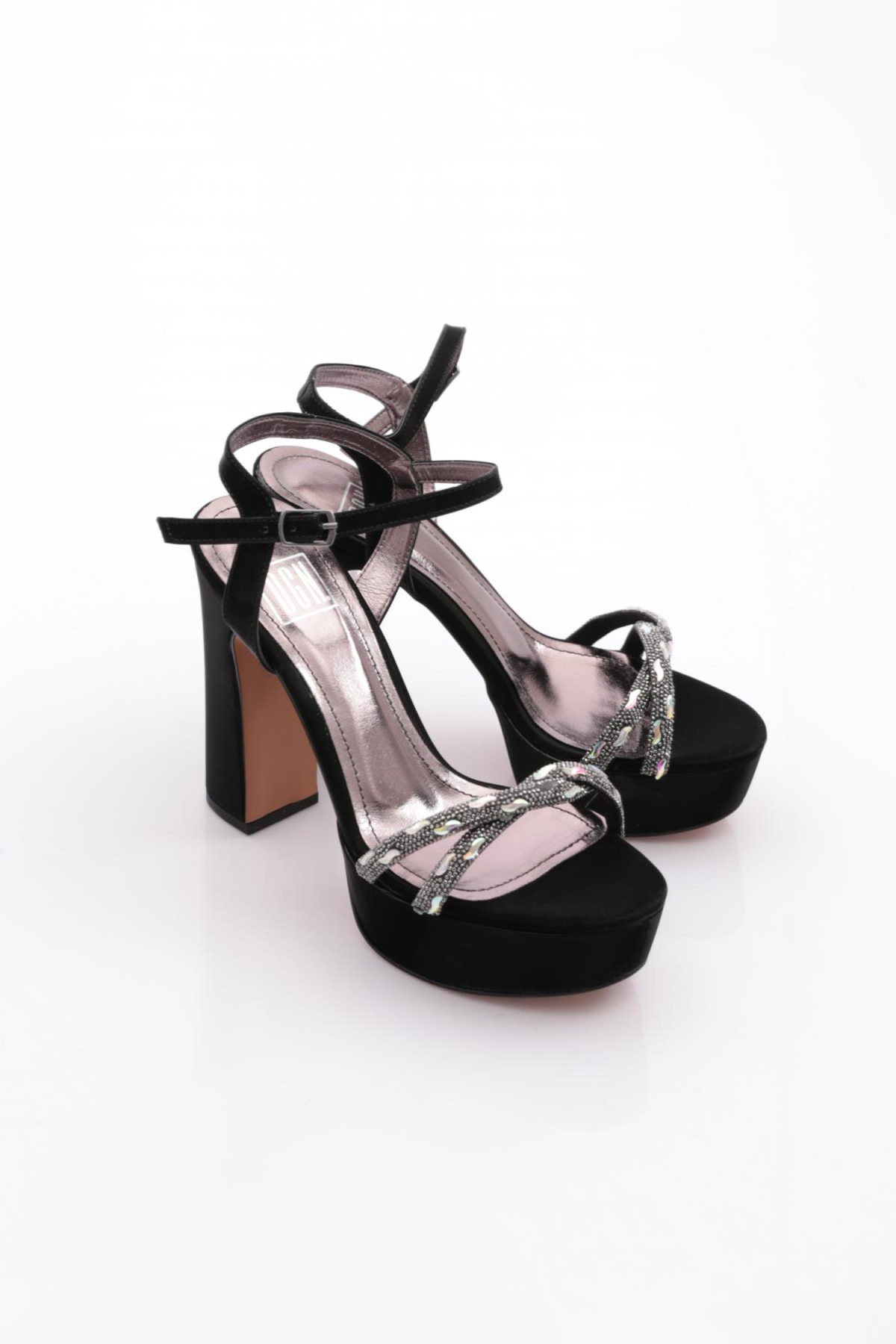 Pm08-K2036-1 Kalin Topuklu Bilekten Bağlamali Topuklu Abiye Ayakkabi - Görsel 3