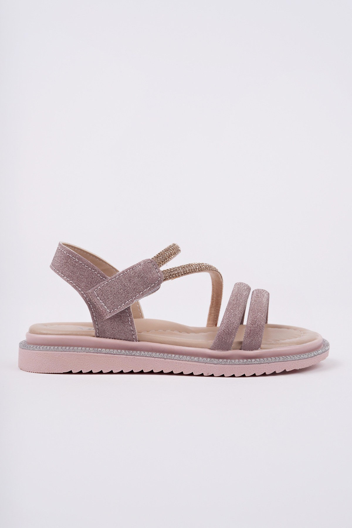 MQUEEN Cırtlı ve Simli Günlük Kız Çocuk Sandalet - Görsel 5