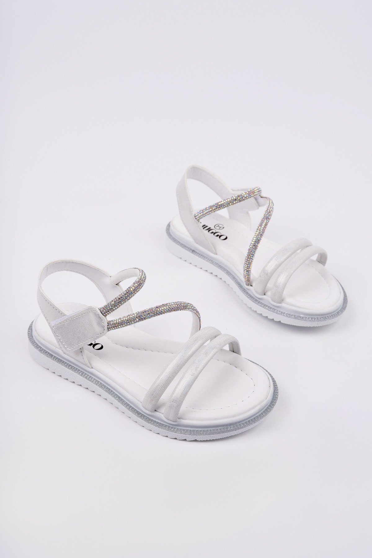 MQUEEN Cırtlı ve Simli Günlük Kız Çocuk Sandalet - Görsel 2