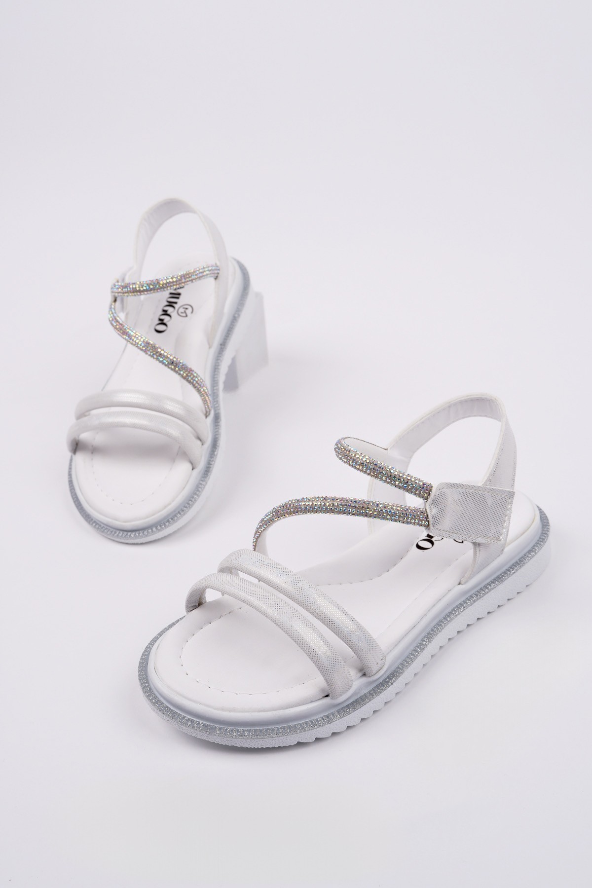 MQUEEN Cırtlı ve Simli Günlük Kız Çocuk Sandalet - Görsel 3