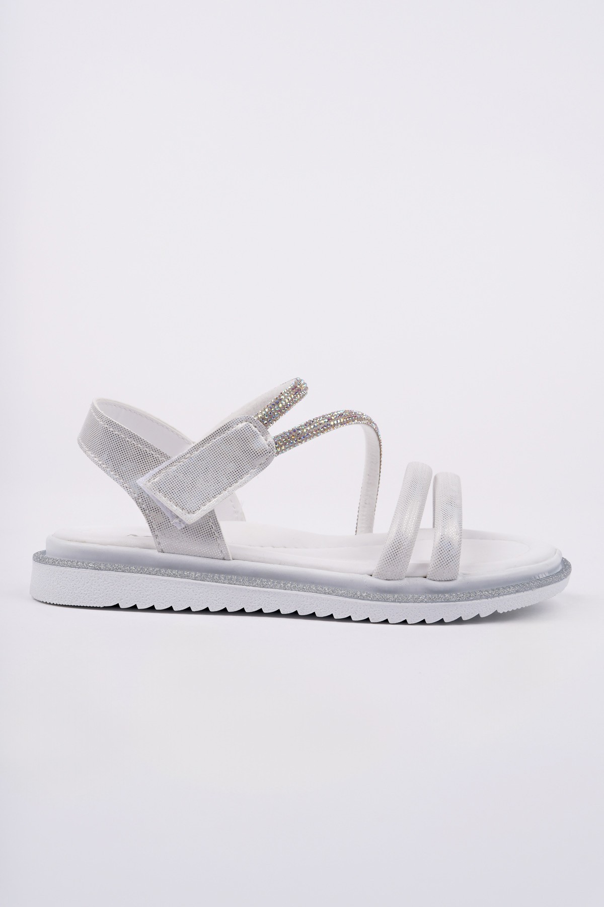 MQUEEN Cırtlı ve Simli Günlük Kız Çocuk Sandalet - Görsel 5