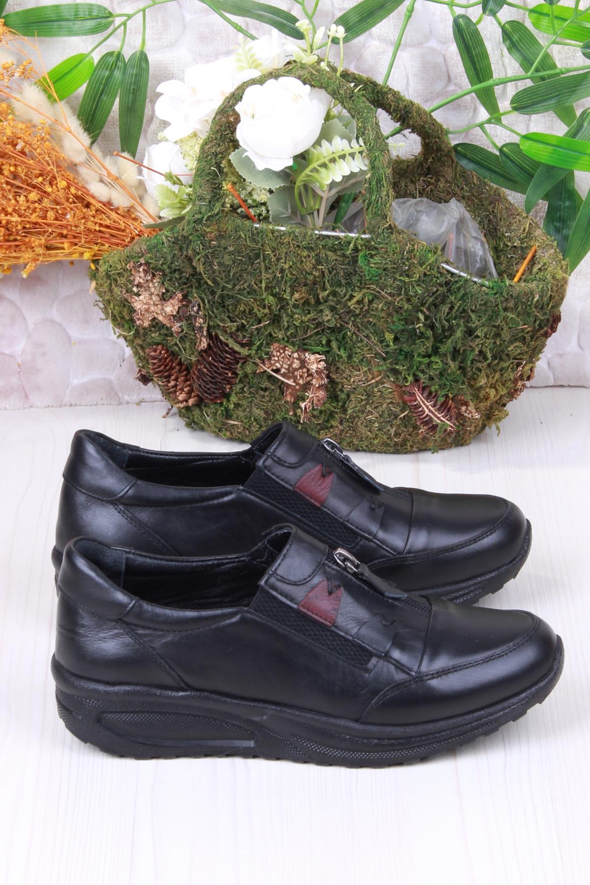 4284 Yumuşak Hafif Rahat Hakiki Deri Kadın Ayakkabı - Görsel 3