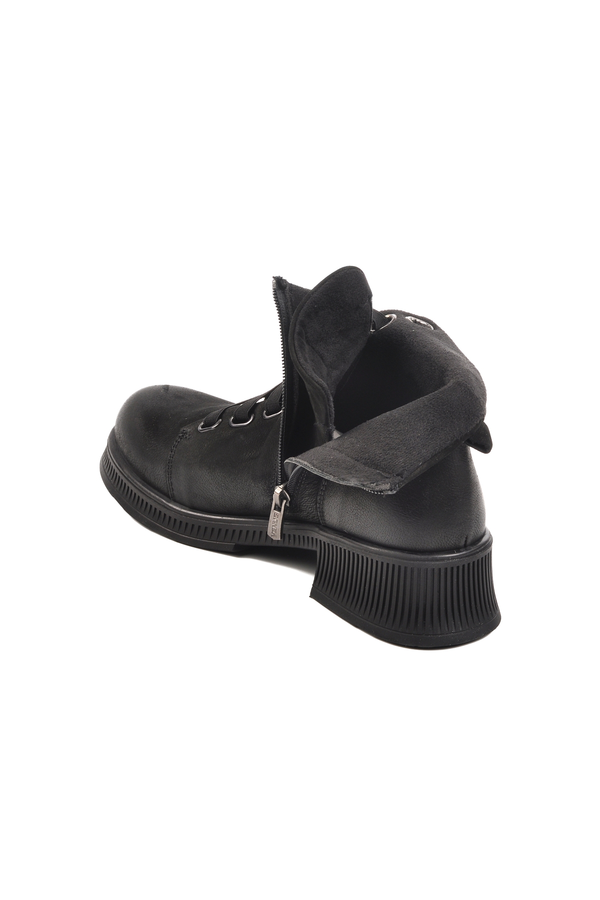 Siyah Nubuk Hakiki Deri Kadın Bot - Görsel 5