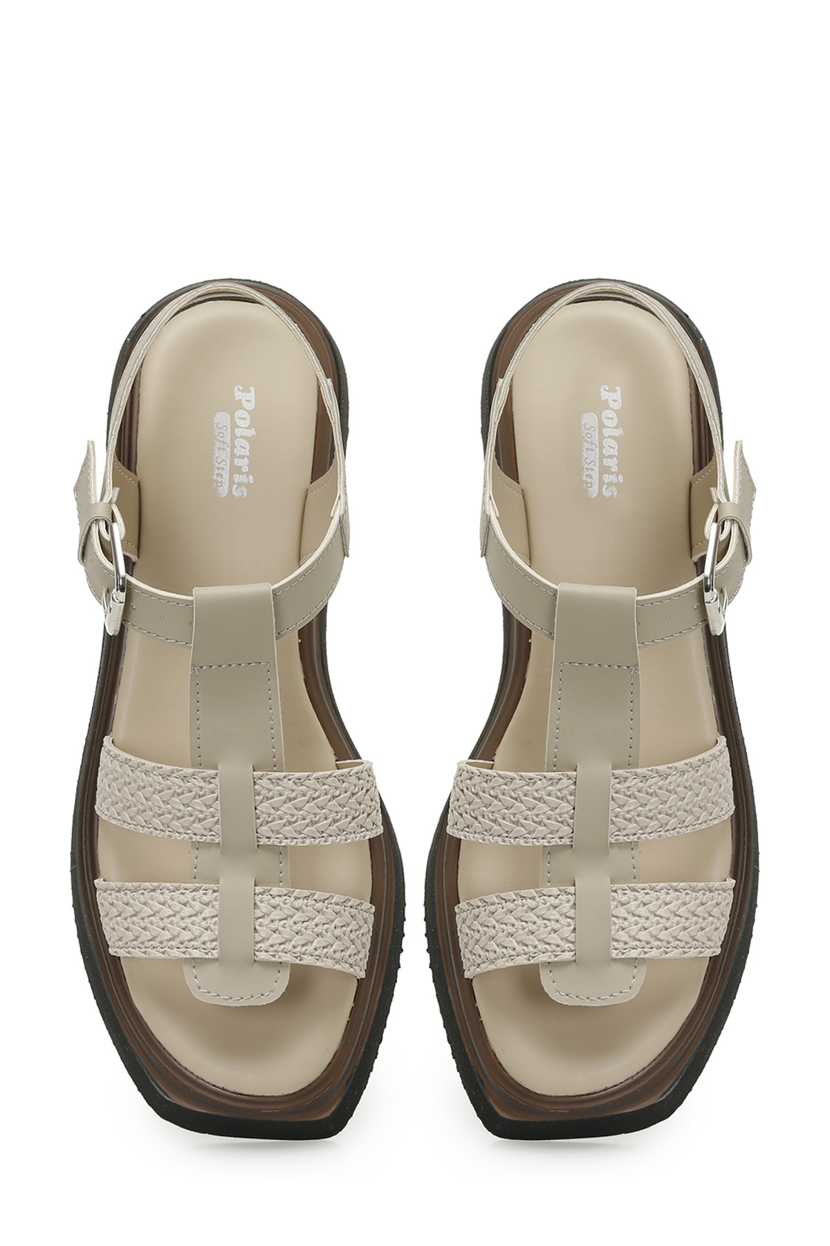325064.Z 5FX Bej Kadın Dolgu Topuk Sandalet - Görsel 5