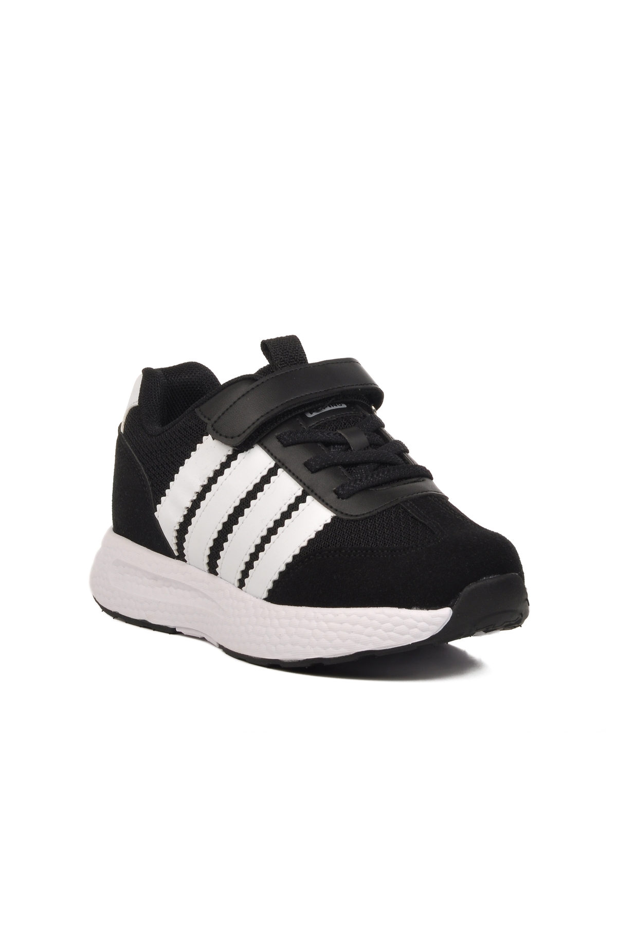 Siyah Beyaz Cırtlı Erkek Çocuk Spor Ayakkabı - Görsel 4