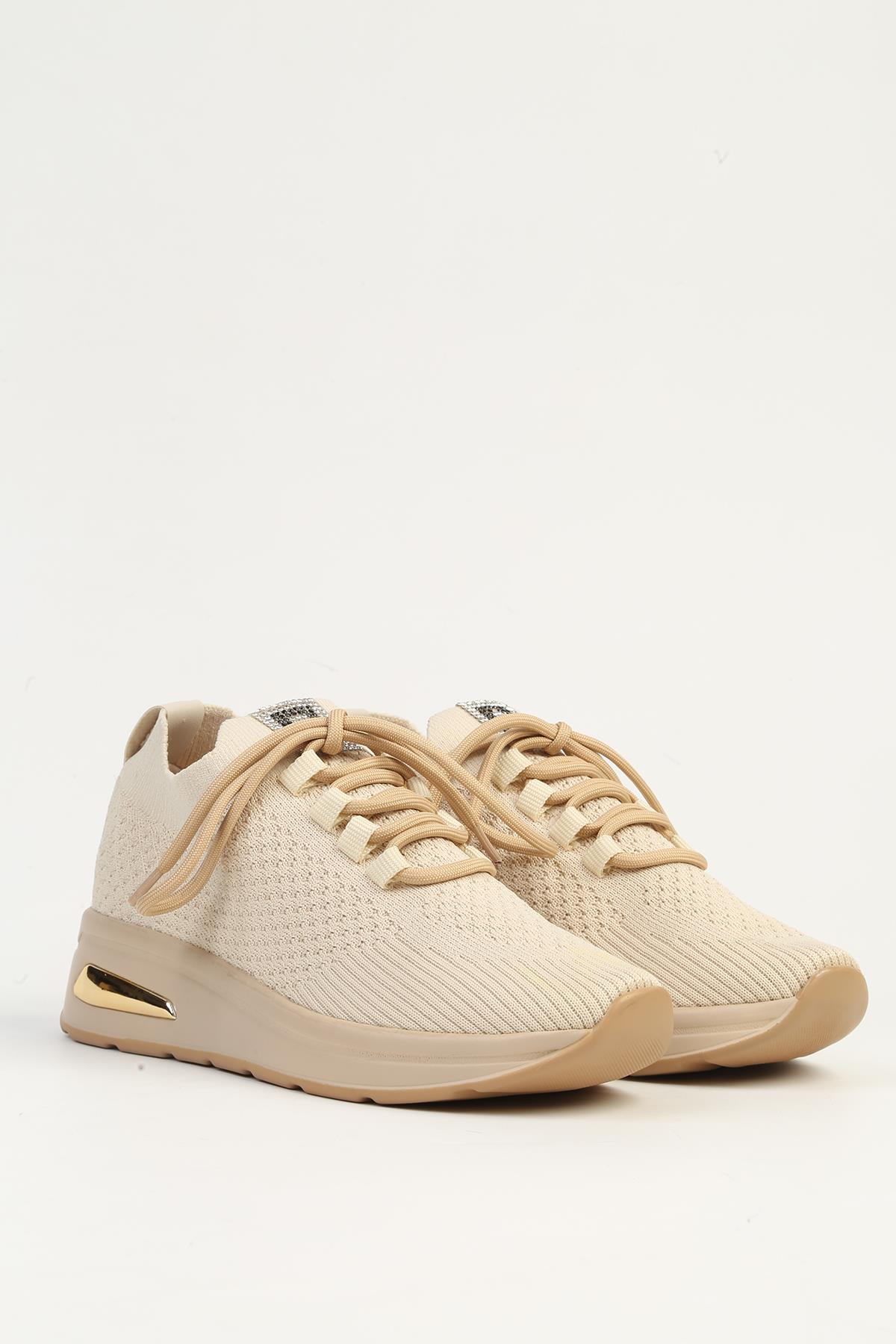 Bej Kadın Spor Ayakkabı PC-54778 - Görsel 3