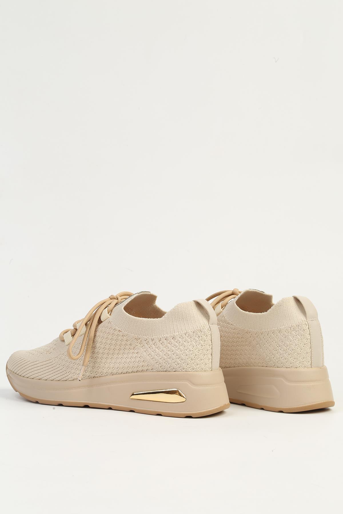 Bej Kadın Spor Ayakkabı PC-54778 - Görsel 4