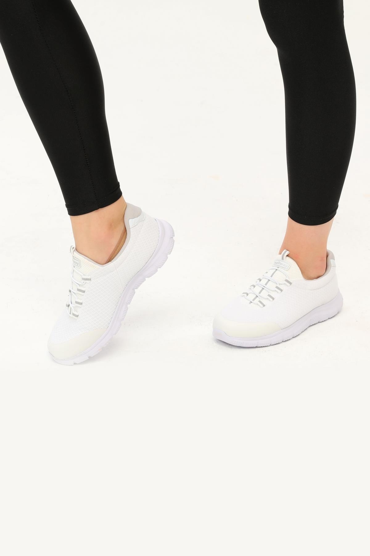 Beyaz Gümüş Comfort Kadın Spor Ayakkabı - Görsel 6