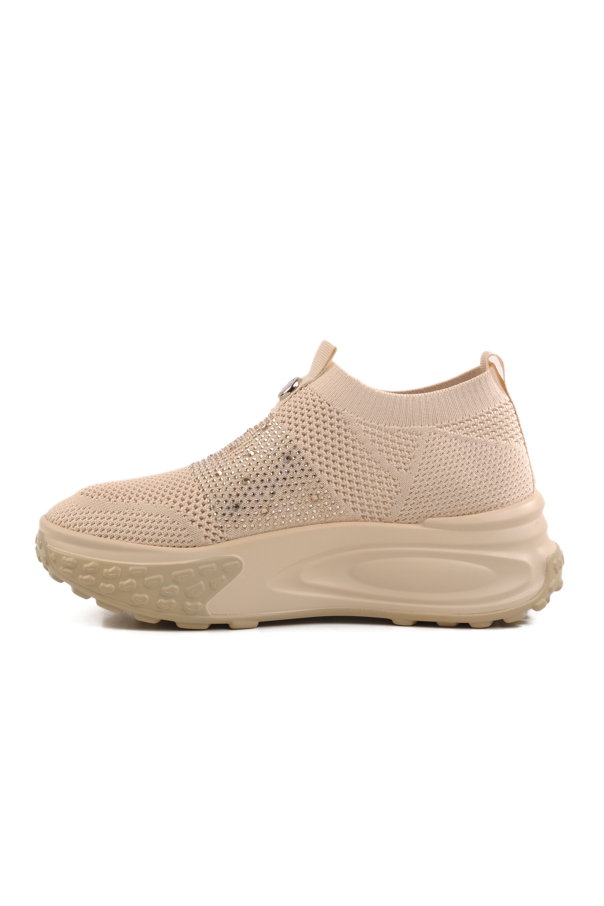 Bej Triko Hafif Kadın Sneaker - Görsel 3