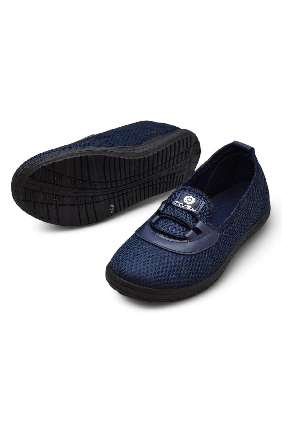 0085 Esnek Rahat Taban Yazlık Kadın Spor Ayakkabı Bağcıksız Babet - Görsel 4