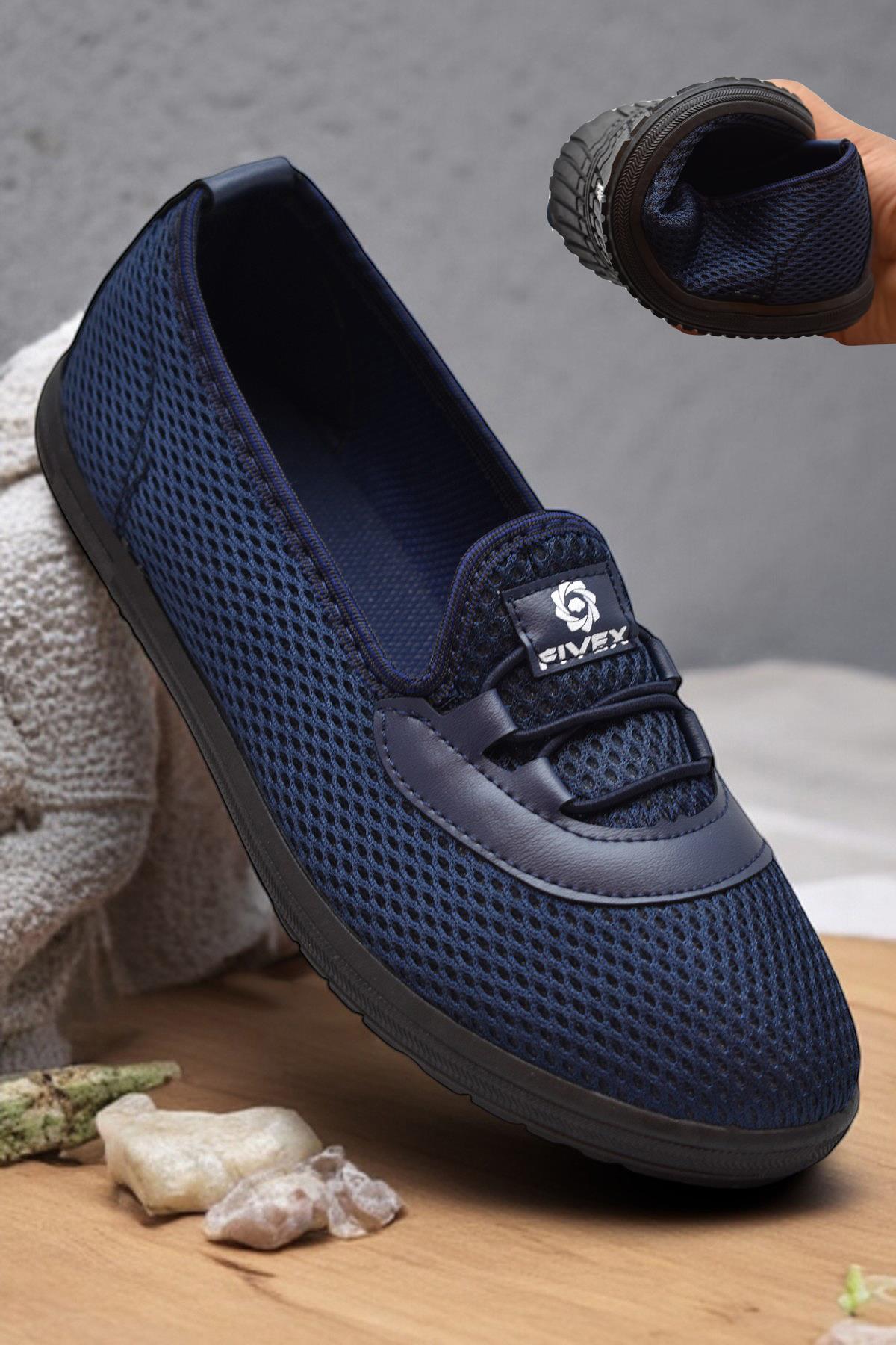 0085 Esnek Rahat Taban Yazlık Kadın Spor Ayakkabı Bağcıksız Babet - Görsel 7