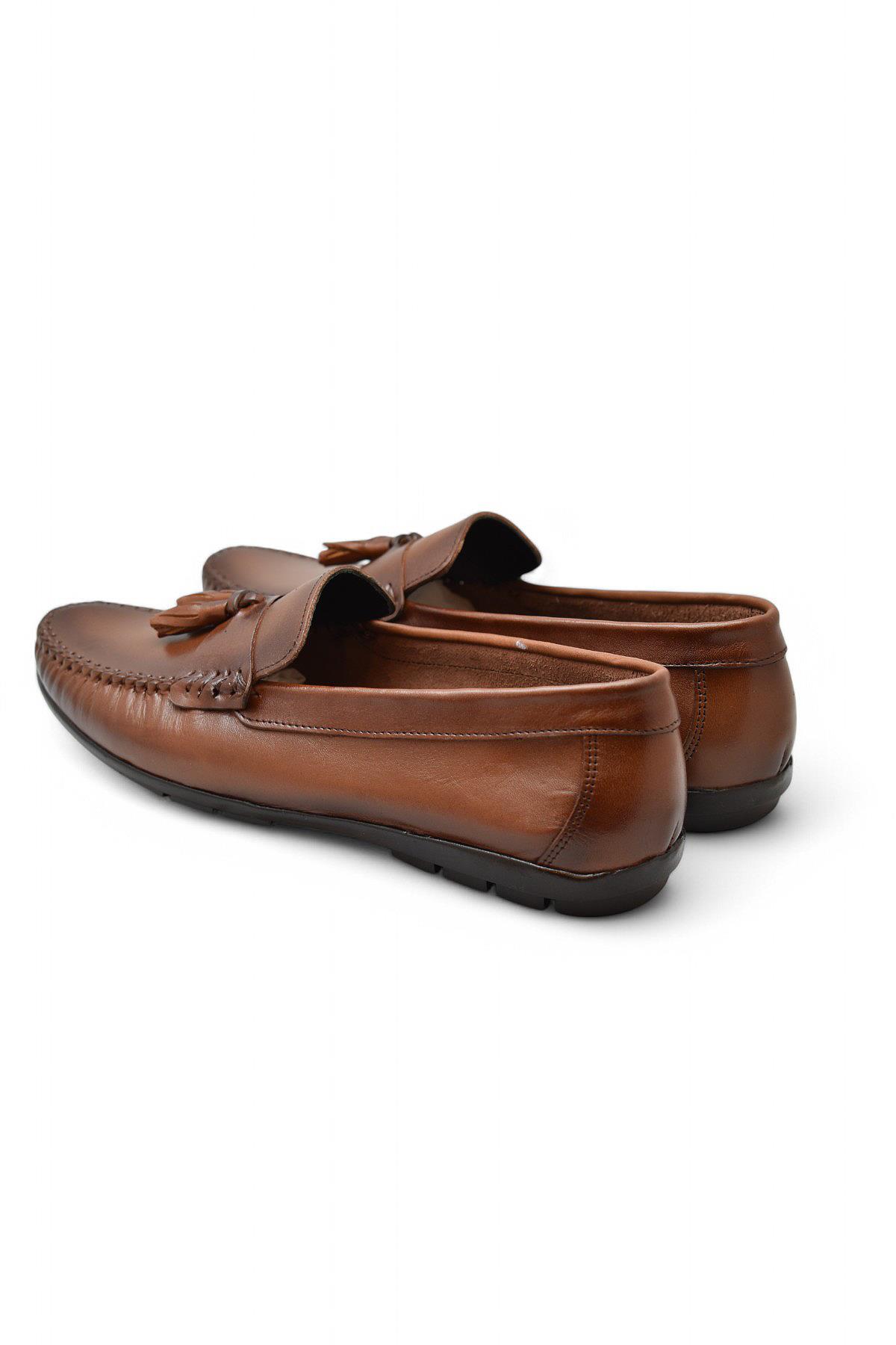 TAB3298 Esnek Rahat Taban Lacivert Hakiki Deri Erkek Ayakkabı Yazlık Casual Laofer Erkek Tımbırlent Ayakkabı - Görsel 5