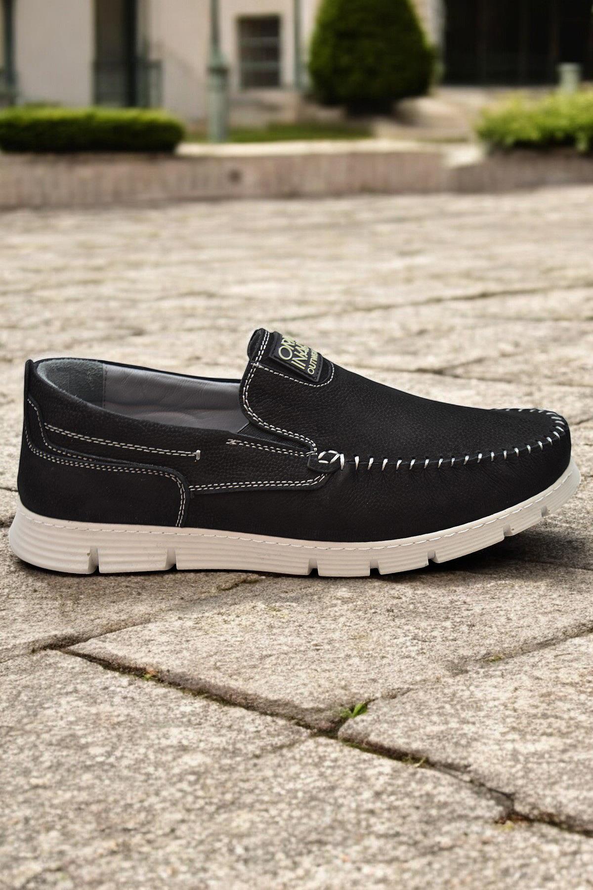 TAB2180 Ortopedik Taban Hakiki Deri Erkek Ayakkabı Günlük Erkek Tımbırlent Ayakkabı - Görsel 2