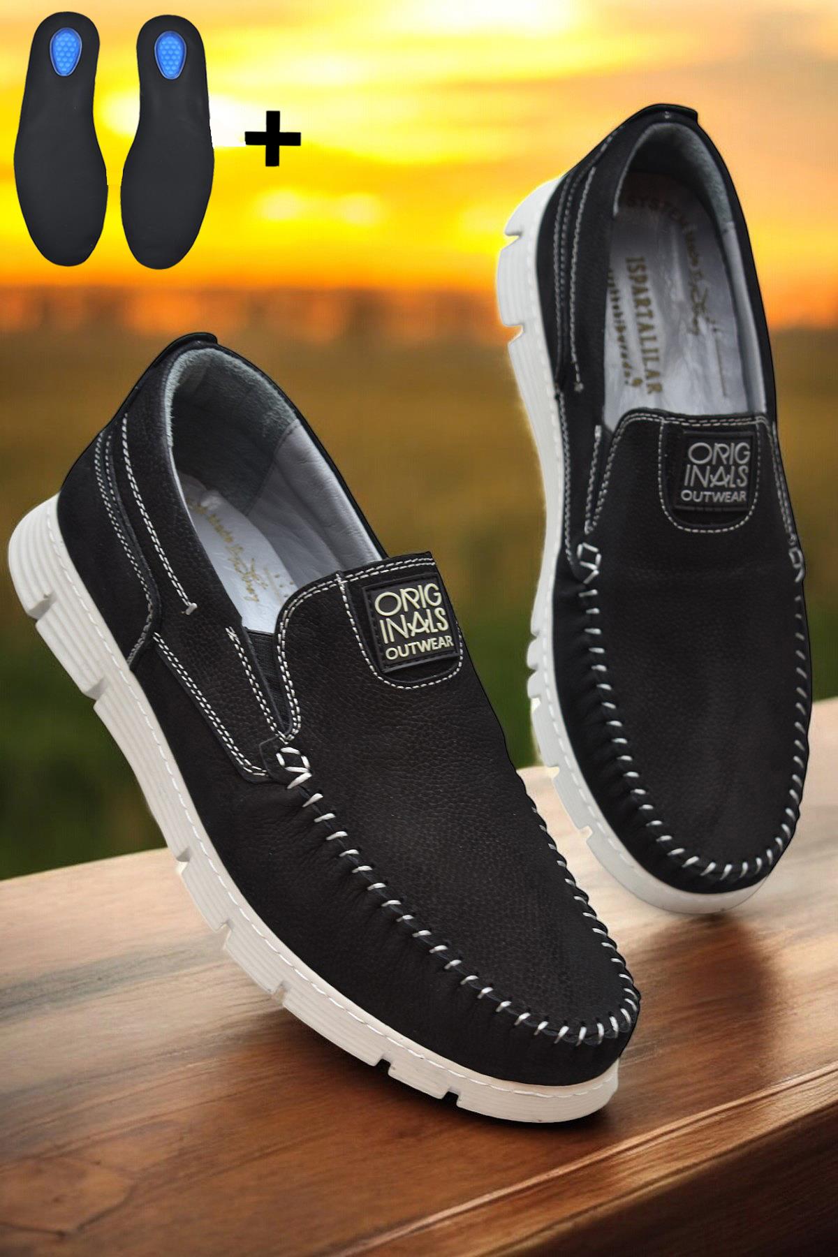 TAB2180 Ortopedik Taban Hakiki Deri Erkek Ayakkabı Günlük Erkek Tımbırlent Ayakkabı - Görsel 3