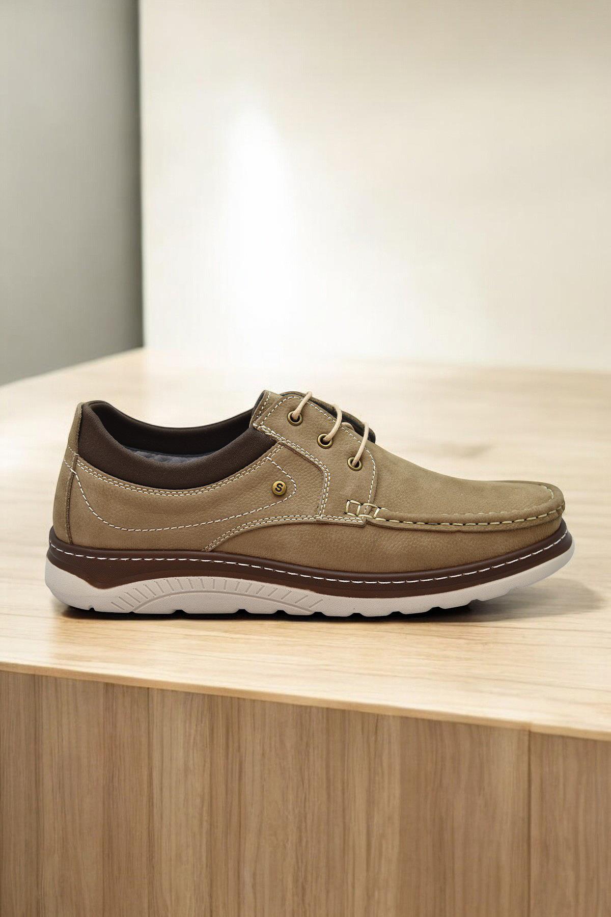 TAB2105 Ortopedik Taban Hakiki Deri Erkek Ayakkabı Günlük Erkek Tımbırlent Ayakkabı - Görsel 2