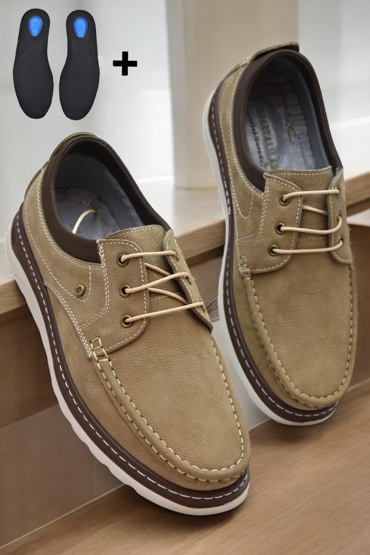 TAB2105 Ortopedik Taban Hakiki Deri Erkek Ayakkabı Günlük Erkek Tımbırlent Ayakkabı - Görsel 3