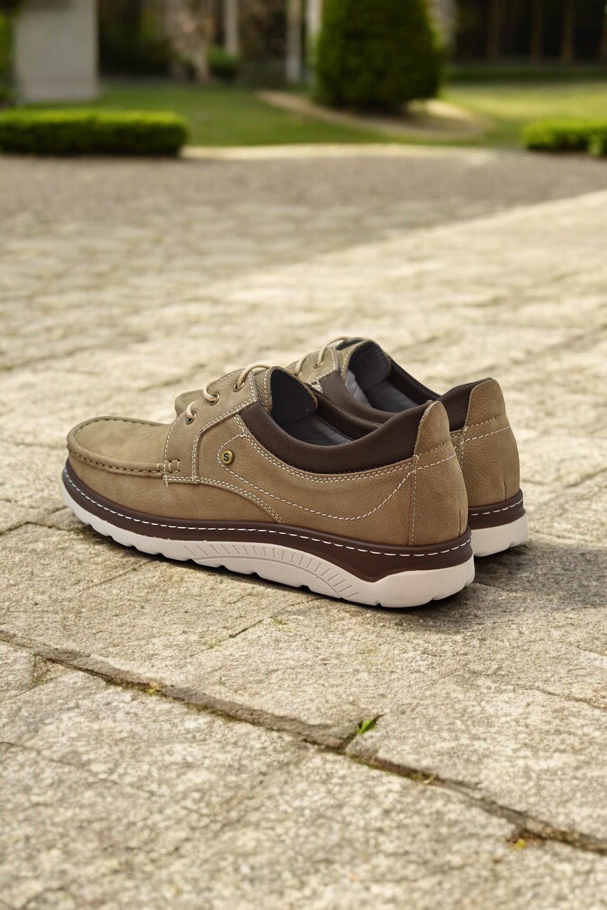 TAB2105 Ortopedik Taban Hakiki Deri Erkek Ayakkabı Günlük Erkek Tımbırlent Ayakkabı - Görsel 6