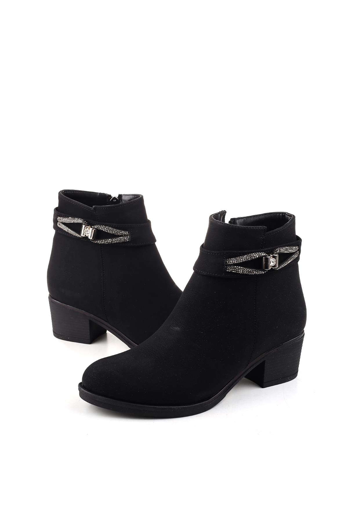 5 Cm Topuklu Kaymaz Kauçuk Taban Günlük Kadın Bot - Görsel 4
