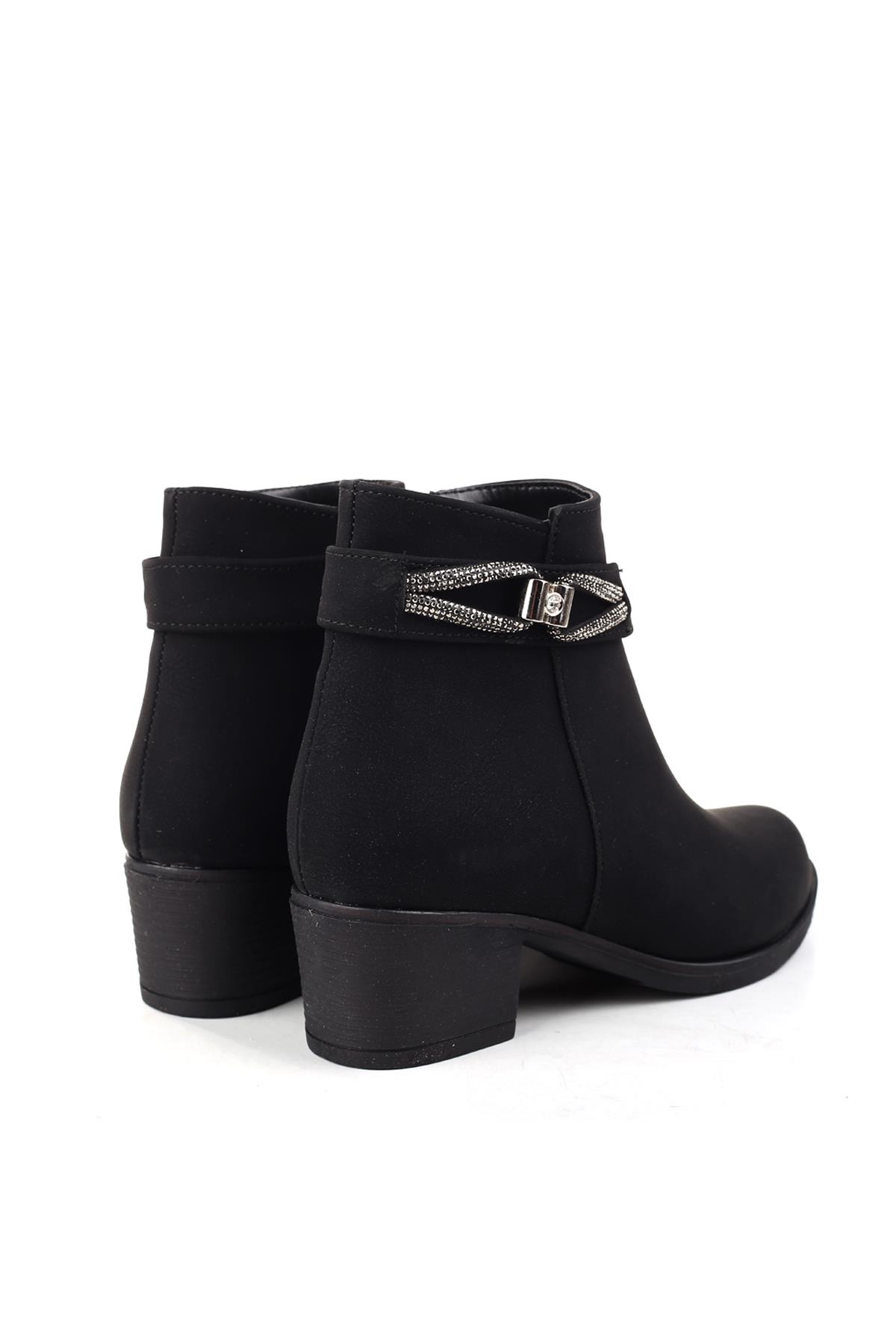 5 Cm Topuklu Kaymaz Kauçuk Taban Günlük Kadın Bot - Görsel 5