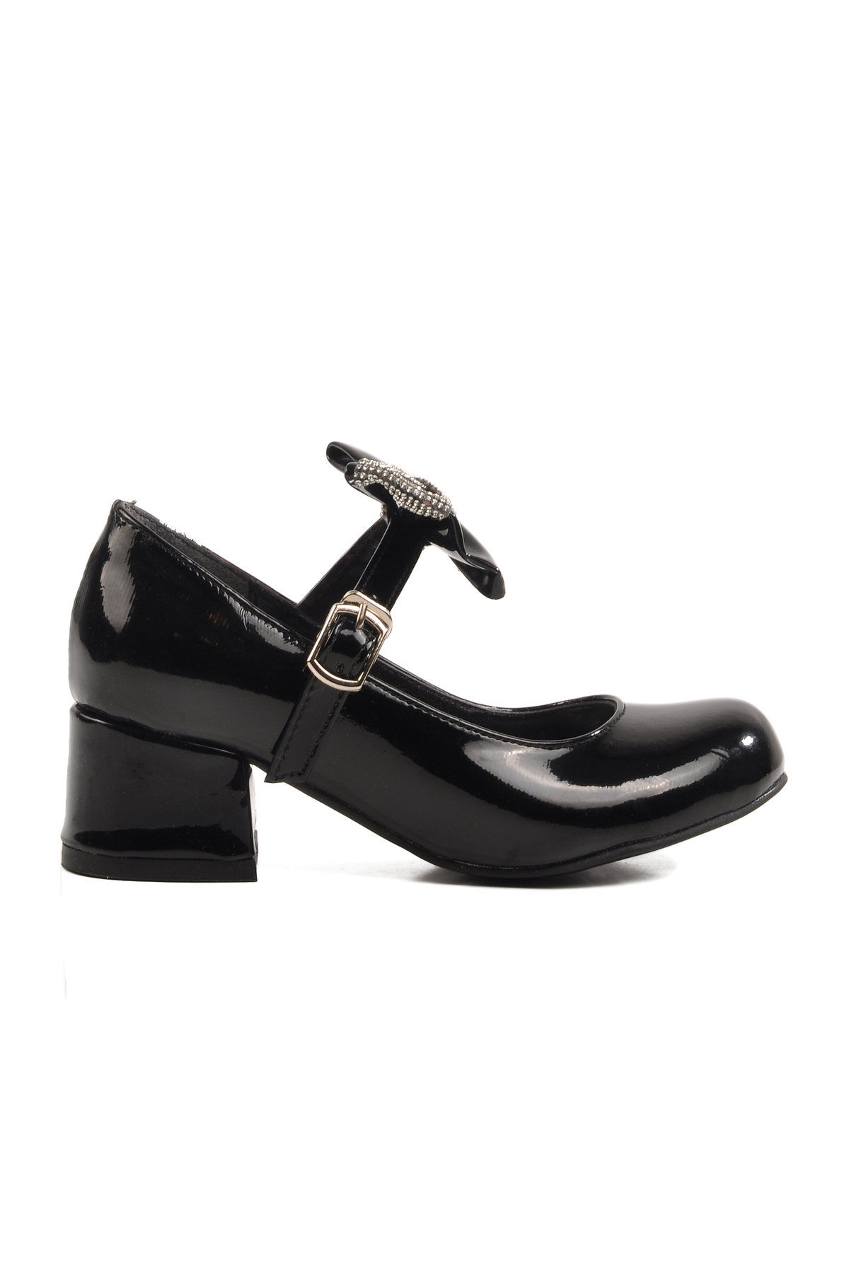 Aspor Siyah Fiyonk Kurdeleli Bantlı Kız Çocuk Babet - Görsel 2