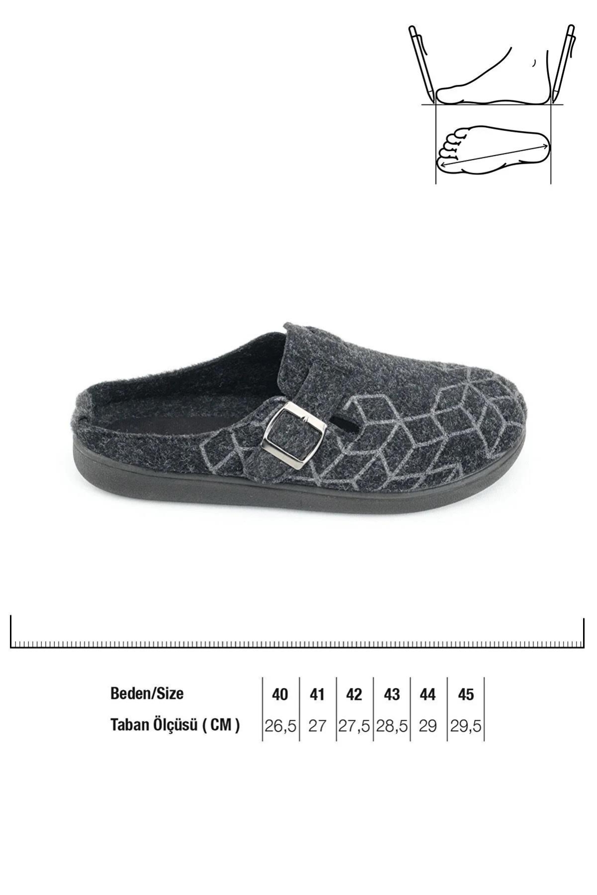 Gezer Gezer Siyah 14622 Erkek Kışlık Keçe Ev Halı Terliği Sandalet & Terlik | Flo Siyah - 3. görsel