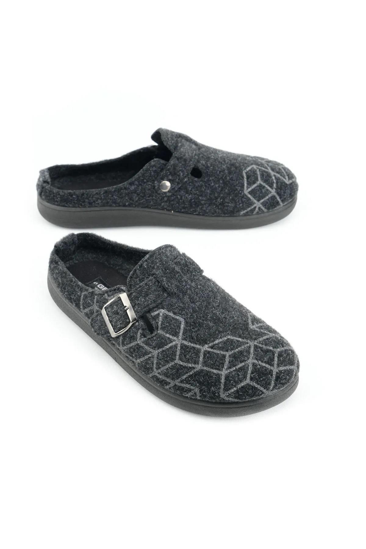Gezer Gezer Siyah 14622 Erkek Kışlık Keçe Ev Halı Terliği Sandalet & Terlik | Flo Siyah - 4. görsel