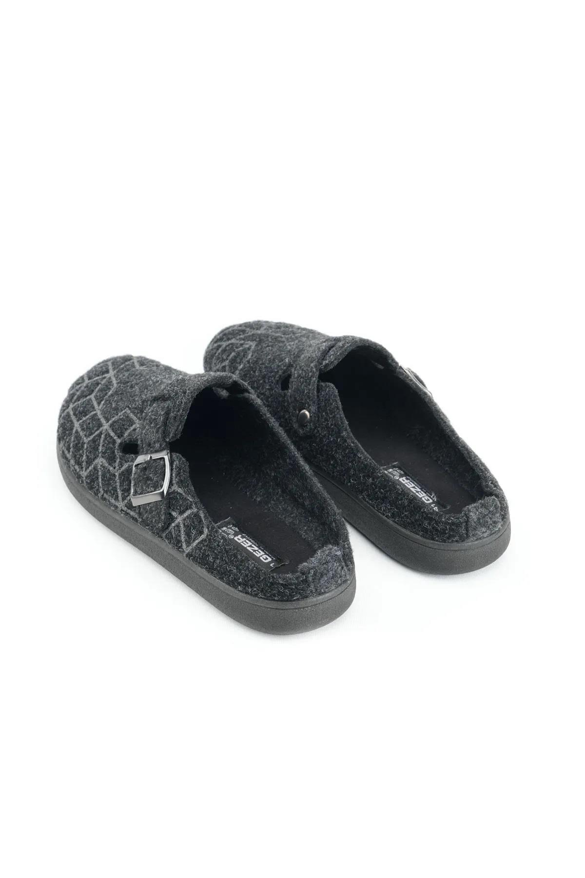Gezer Gezer Siyah 14622 Erkek Kışlık Keçe Ev Halı Terliği Sandalet & Terlik | Flo Siyah - 5. görsel