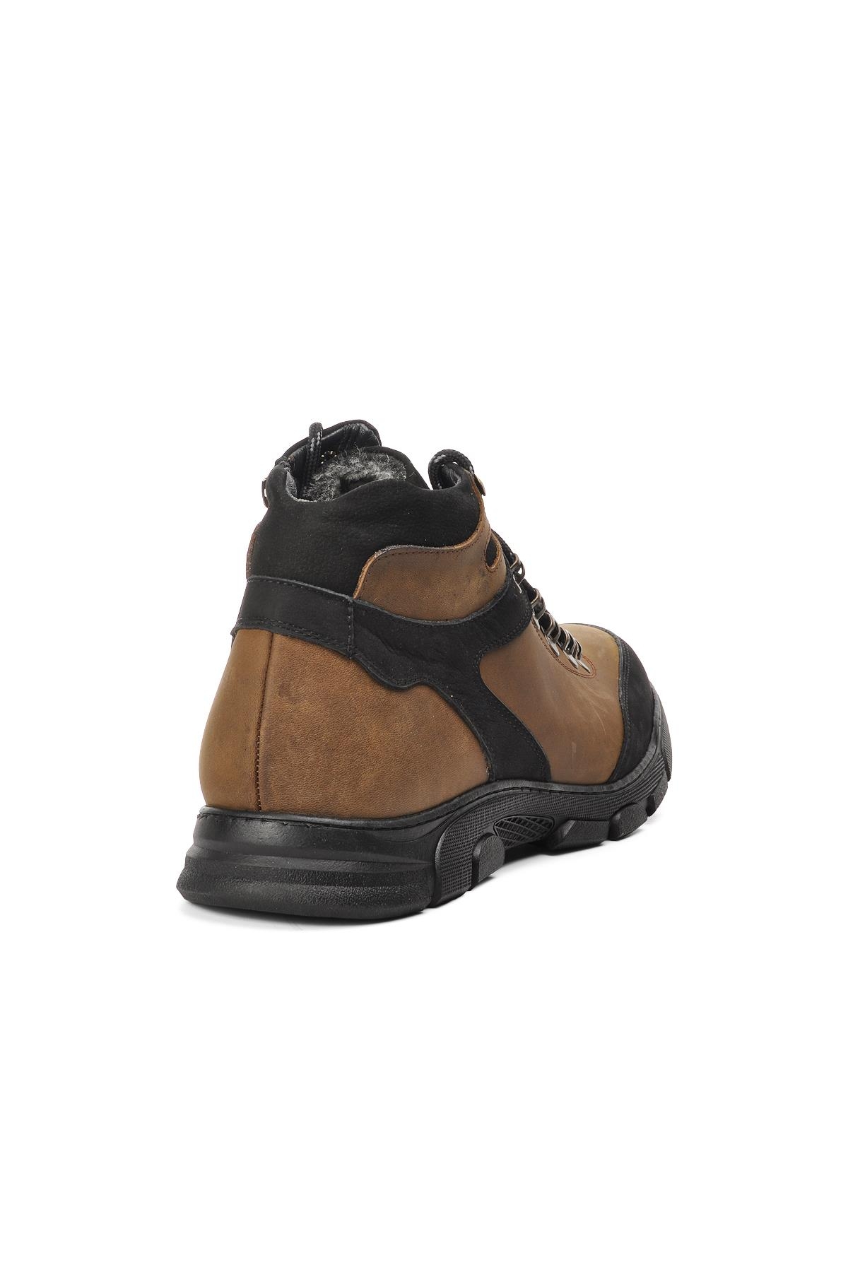 Aspor Kum Bej Siyah Hakiki Deri Sneaker Erkek Bot - Görsel 5