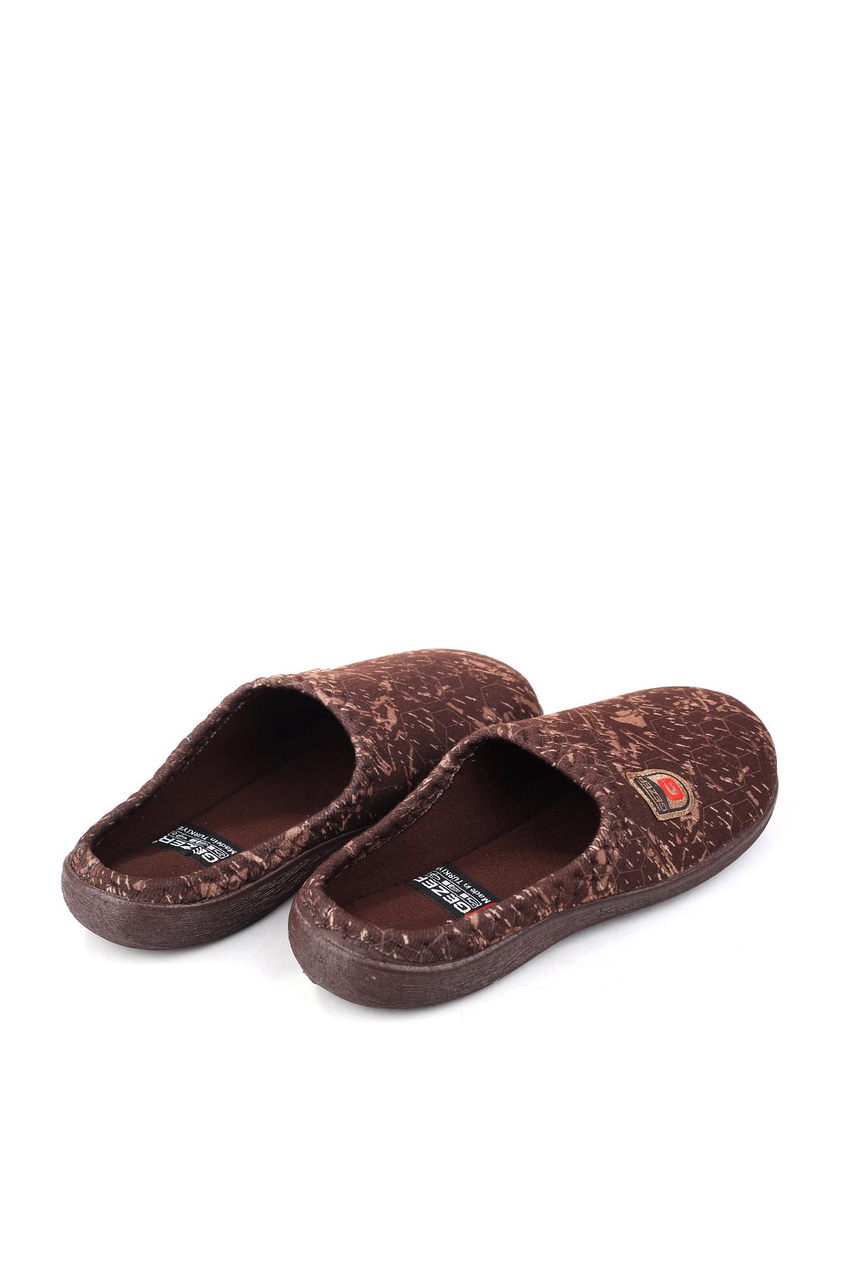 15902 Erkek Günlük Kahverengi Kışlık Halı Misafir Terliği - Görsel 5