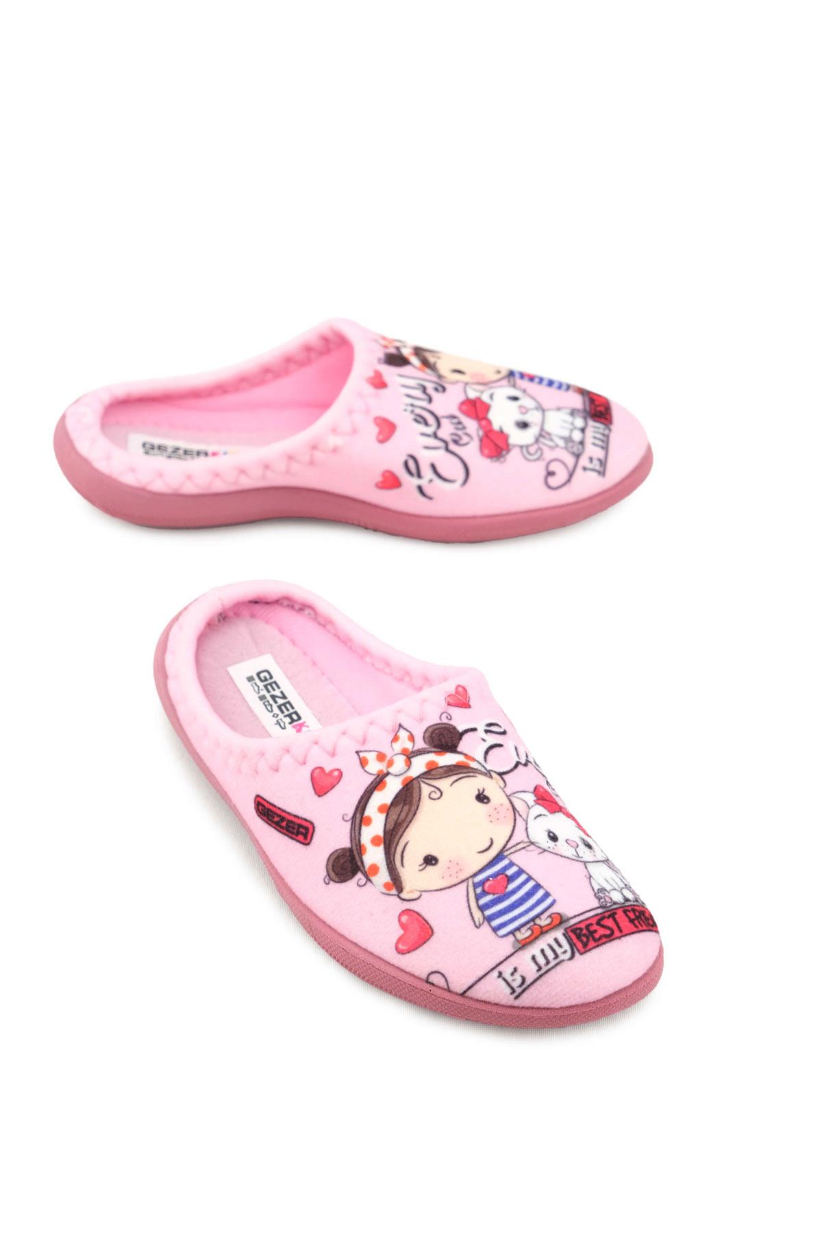 Kedi Desenli Kışlık Rahat Taban Kız Çocuk Ev Halı Terliği - Görsel 2