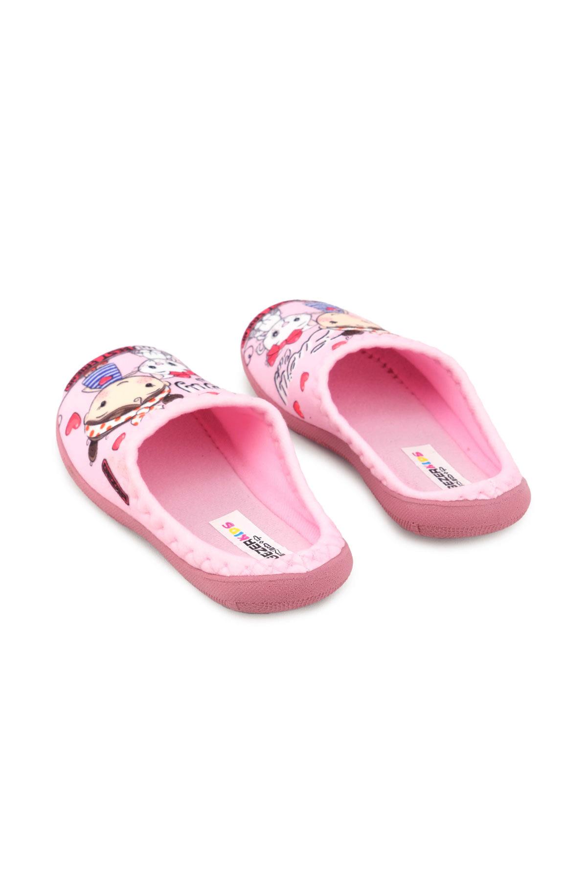 Kedi Desenli Kışlık Rahat Taban Kız Çocuk Ev Halı Terliği - Görsel 5